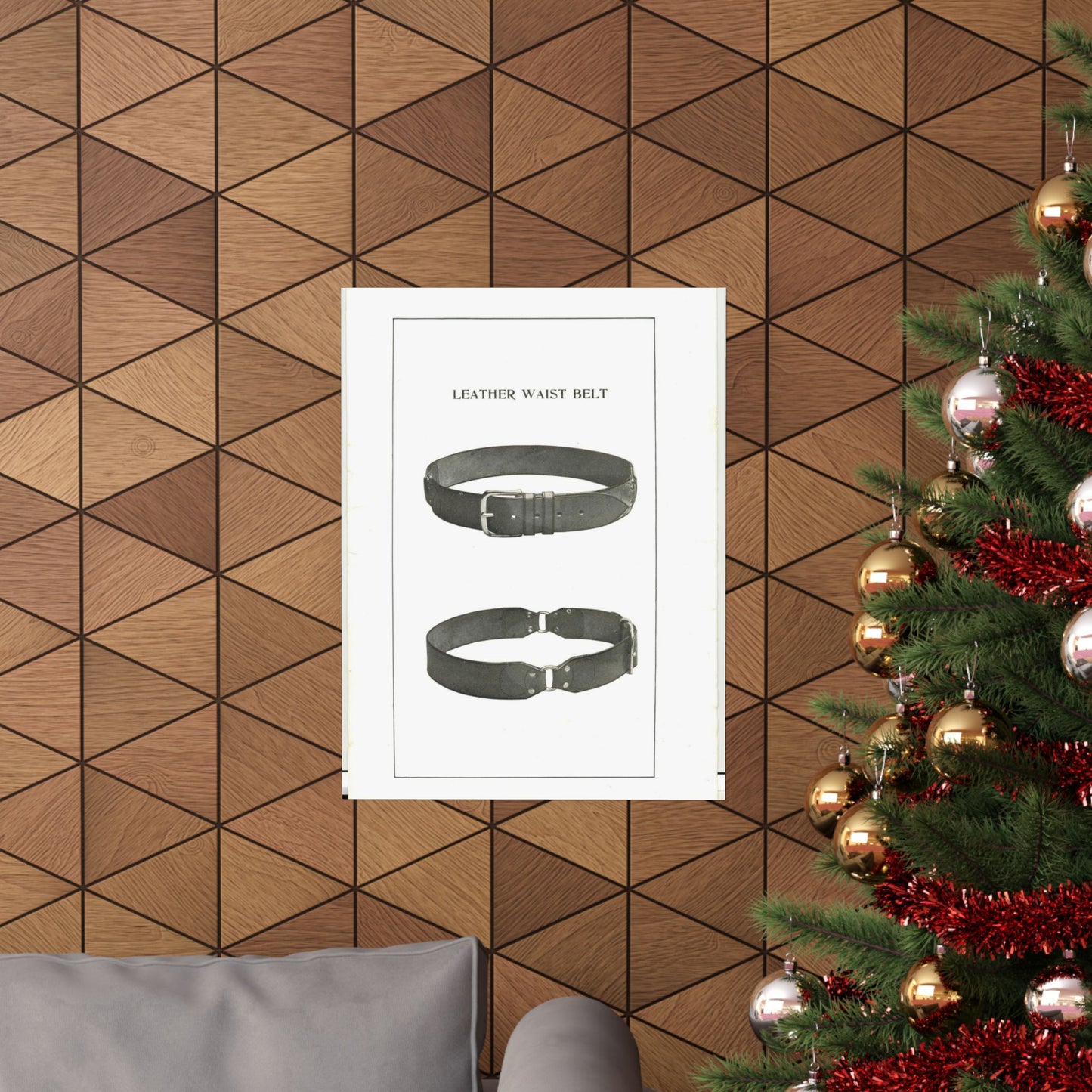 Patent drawing - Leather Waist Belt - . Public domain  image High Quality Matte Wall Art Poster for Home, Office, Classroom