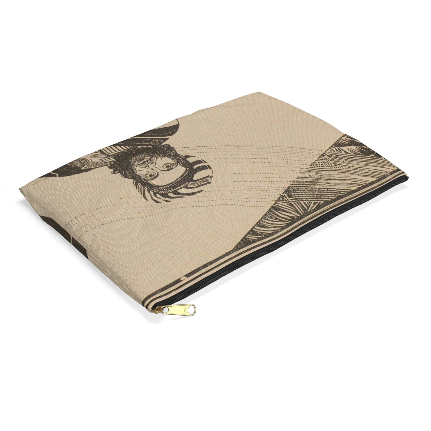 Lilien Daniel - Art nouveau public domain image Large Organizer Pouch with Black Zipper