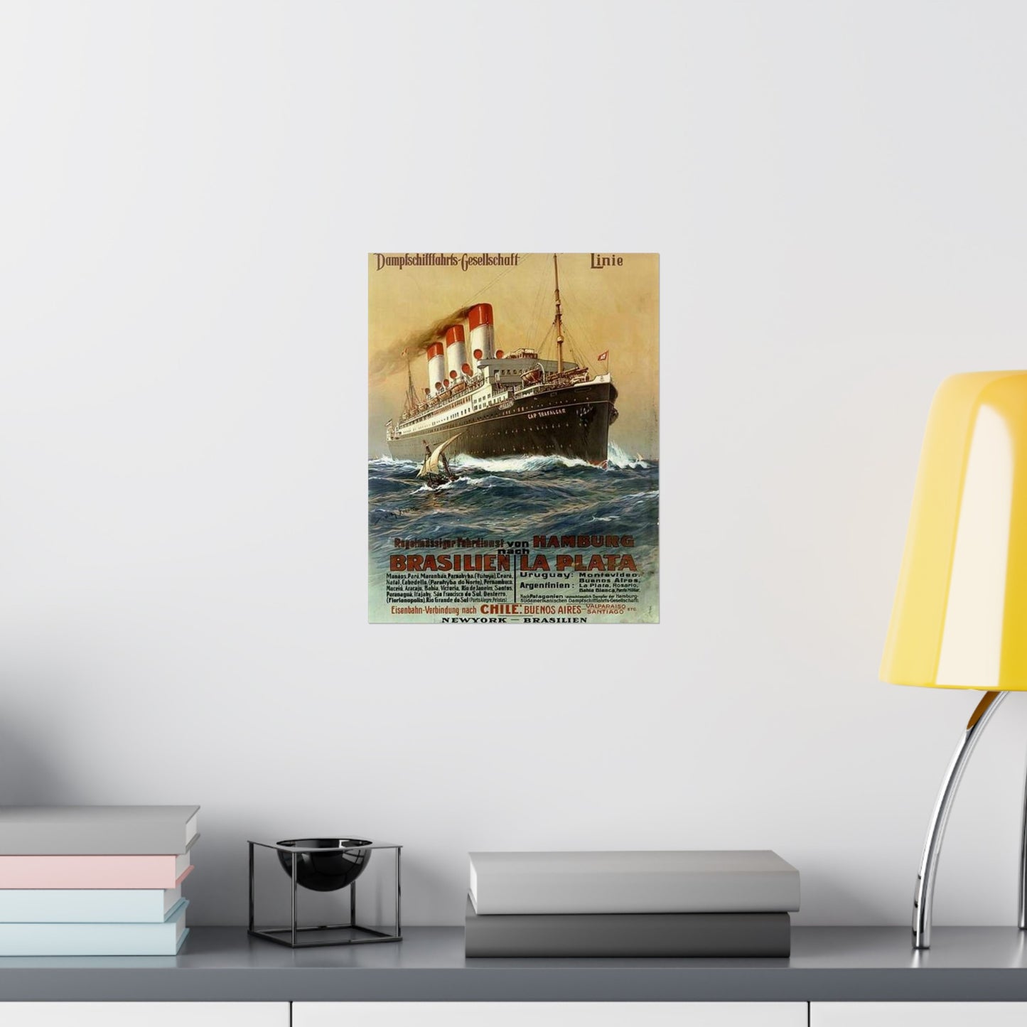 Dampfer Cap Trafalgar 1899 - Public domain image of a steam boat High Quality Matte Wall Art Poster for Home, Office, Classroom