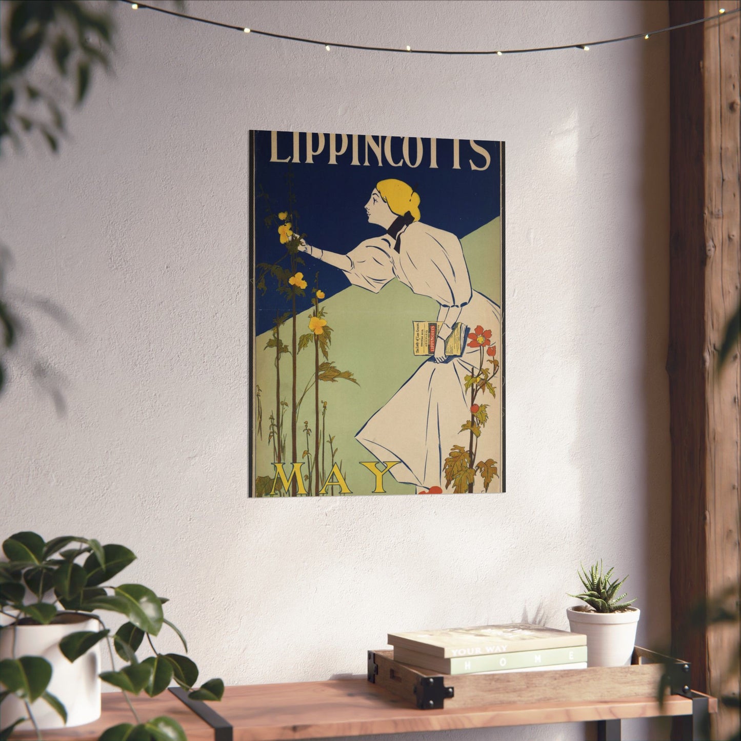 Lippincott's May, Art Nouveau Poster High Quality Matte Wall Art Poster for Home, Office, Classroom