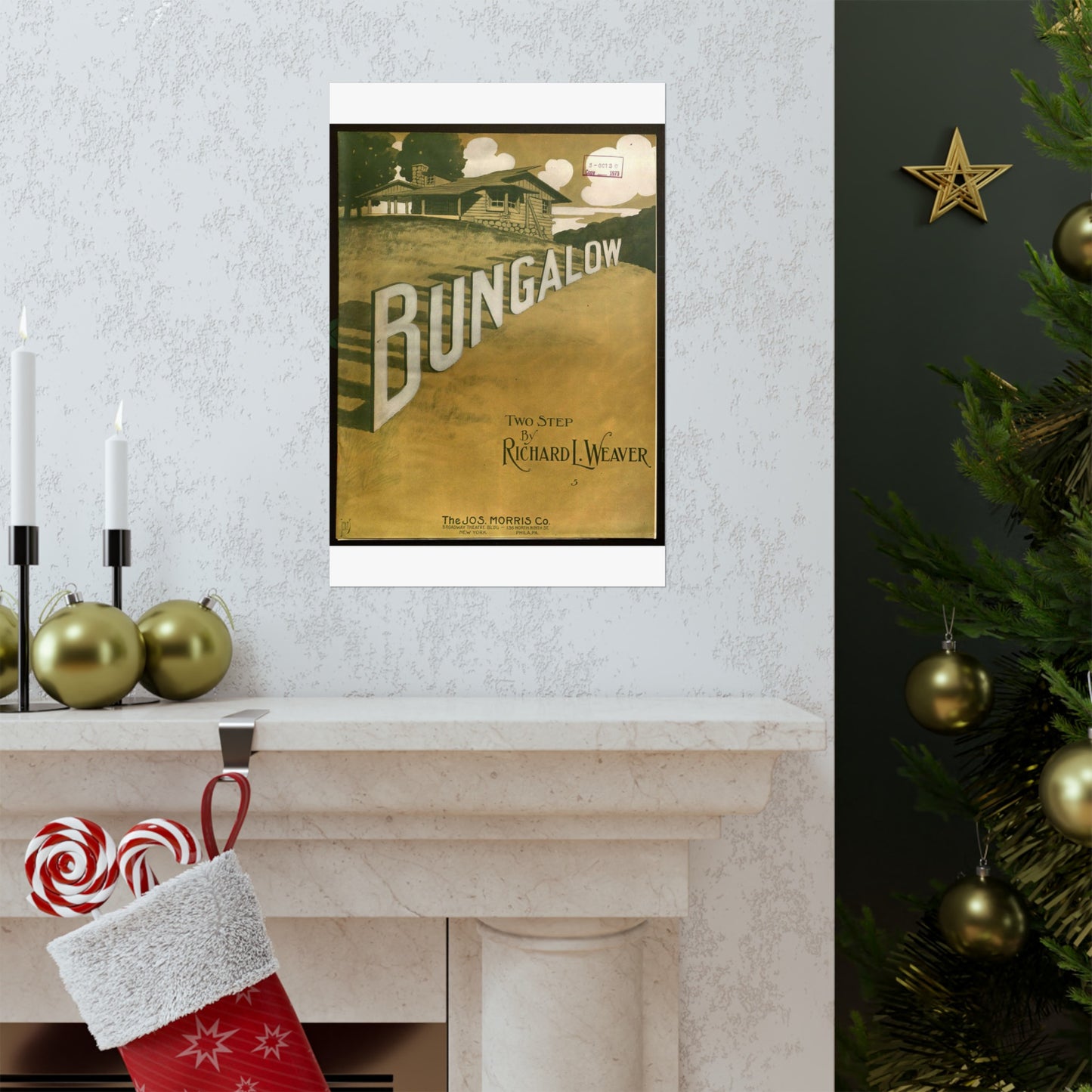 Bungalow, musical notation - Public domain American sheet music High Quality Matte Wall Art Poster for Home, Office, Classroom