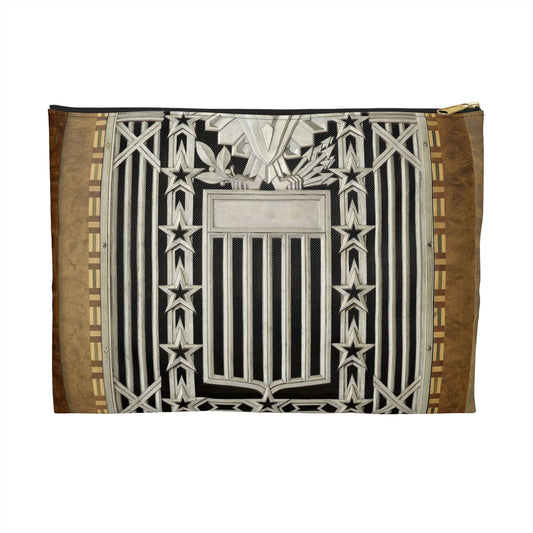 Interior grill detail, James T. Foley U.S. Post Office and Courthouse, Albany, New York Large Organizer Pouch with Black Zipper