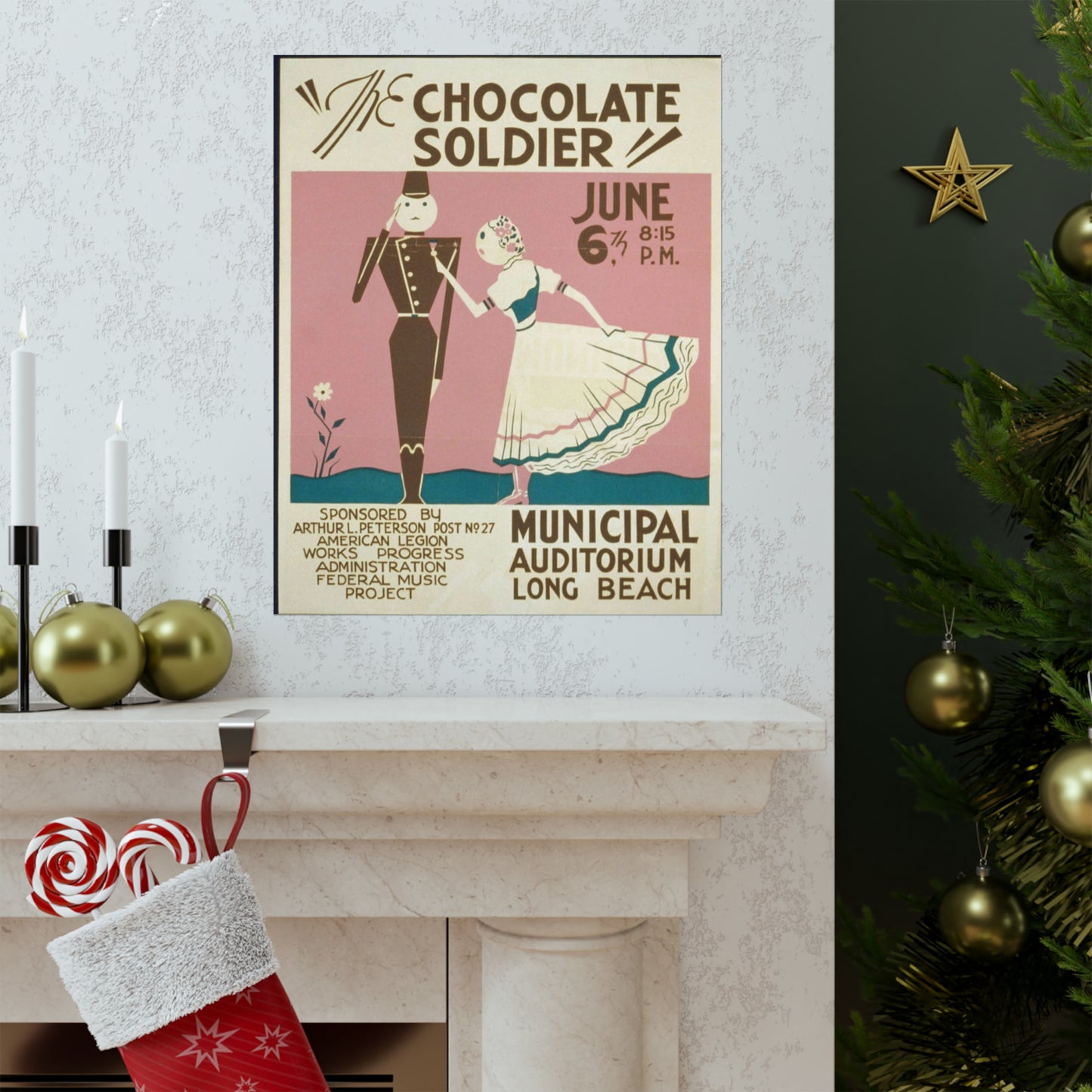 "The chocolate soldier" - WPA poster, Public domain, Library of Congress High Quality Matte Wall Art Poster for Home, Office, Classroom