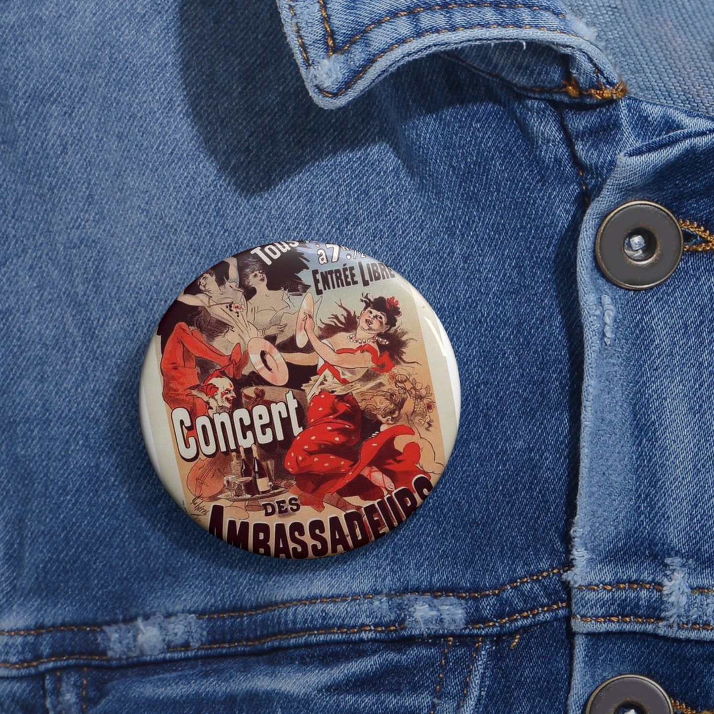 Affiche pour le "Concert des Ambassadeurs". Pin Buttons with Crisp Design