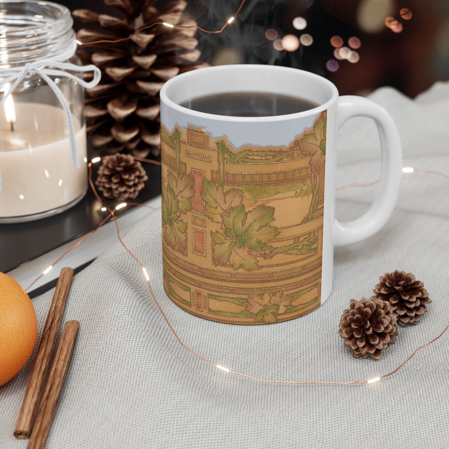 Wallpaper - A picture of a painting on a wall Beautiful Novelty Ceramic Coffee Mug 11oz
