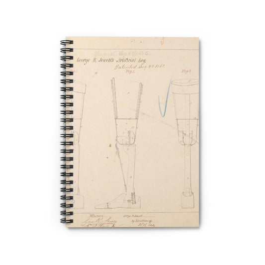 Patent drawing - Drawing of Artificial Leg Public domain  image Spiral Bound Ruled Notebook with Printed Cover