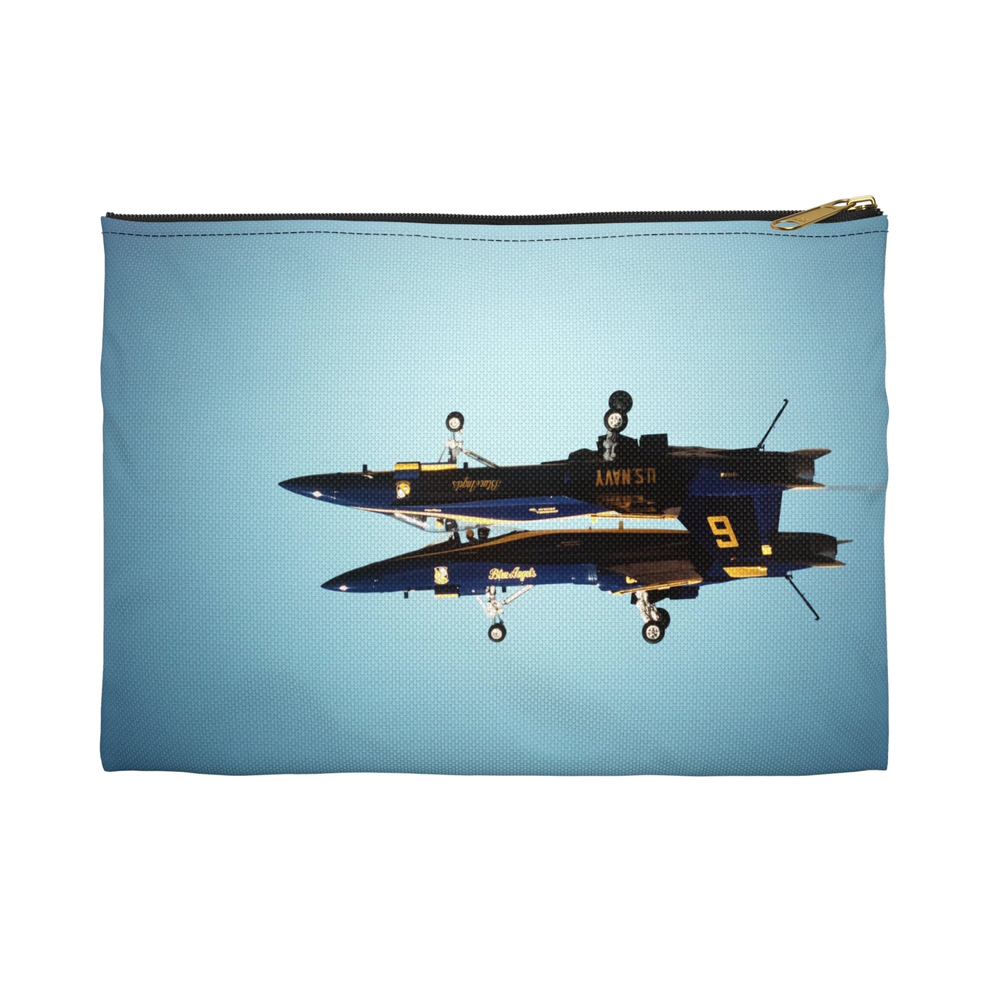 Two F/A-18A Hornet aircraft of the Blue Angels Flight Demonstration Squadron execute the Fortus maneuver during an air show Large Organizer Pouch with Black Zipper