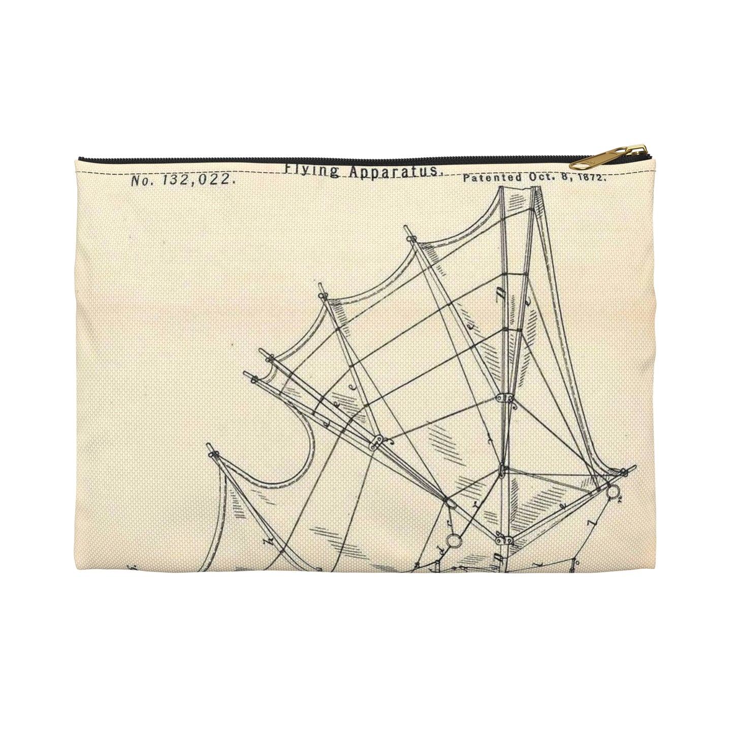 Patent Case File No. 132,022, Flying Apparatus, Inventor- Watson F. Quinby - DPLA - 1408d735868117dc44f964123674e332 (page 32) Large Organizer Pouch with Black Zipper