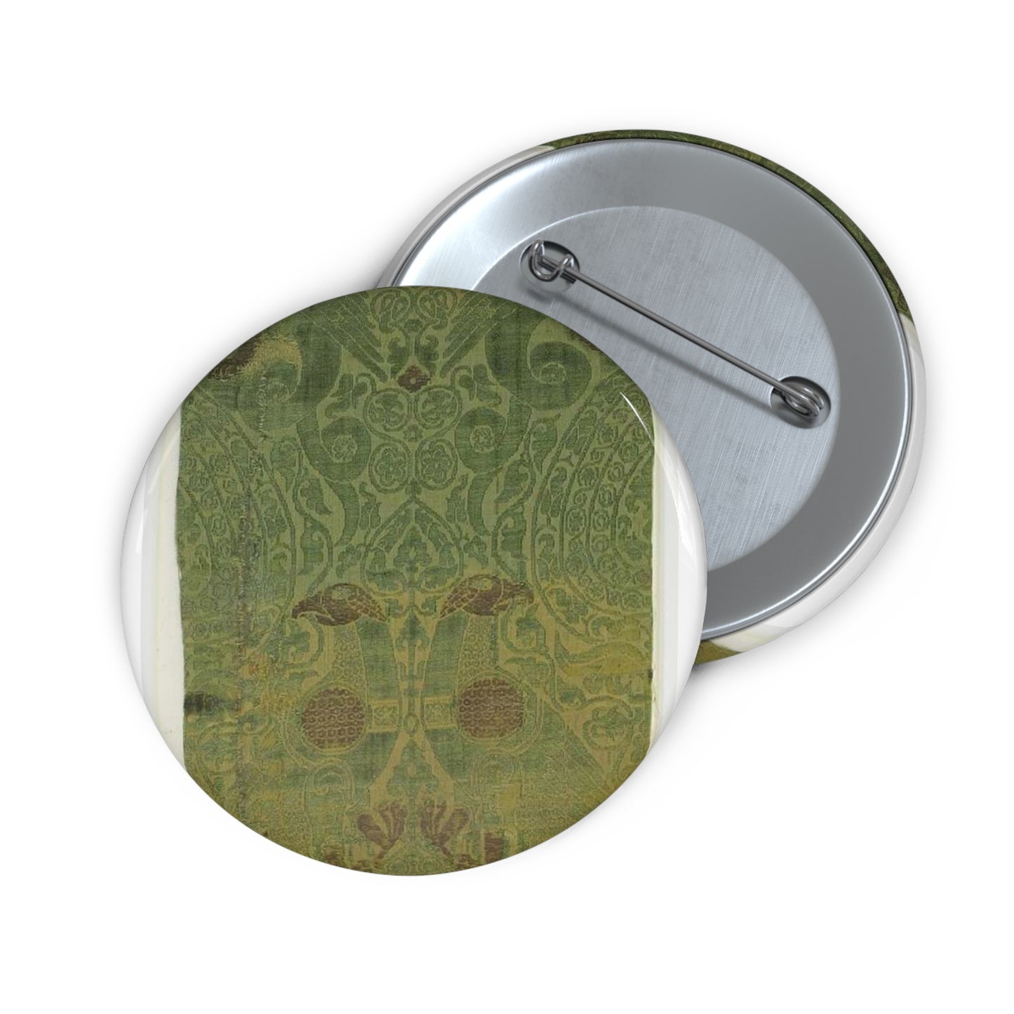 Textile with Brocade - Public domain dedication museum photo Pin Buttons with Crisp Design