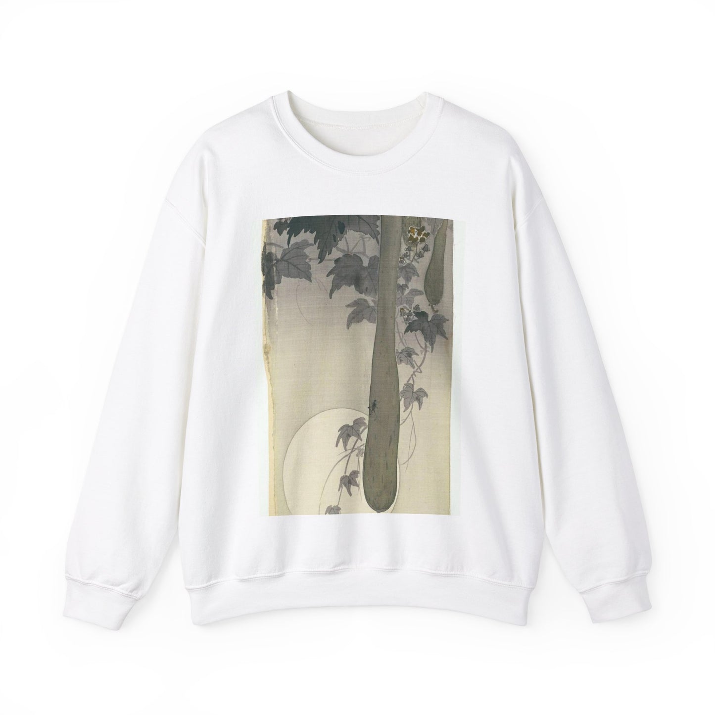 Wilde komkommer met volle maan, Ohara Koson White Heavy Blend Adult Crew Neck SweatShirt