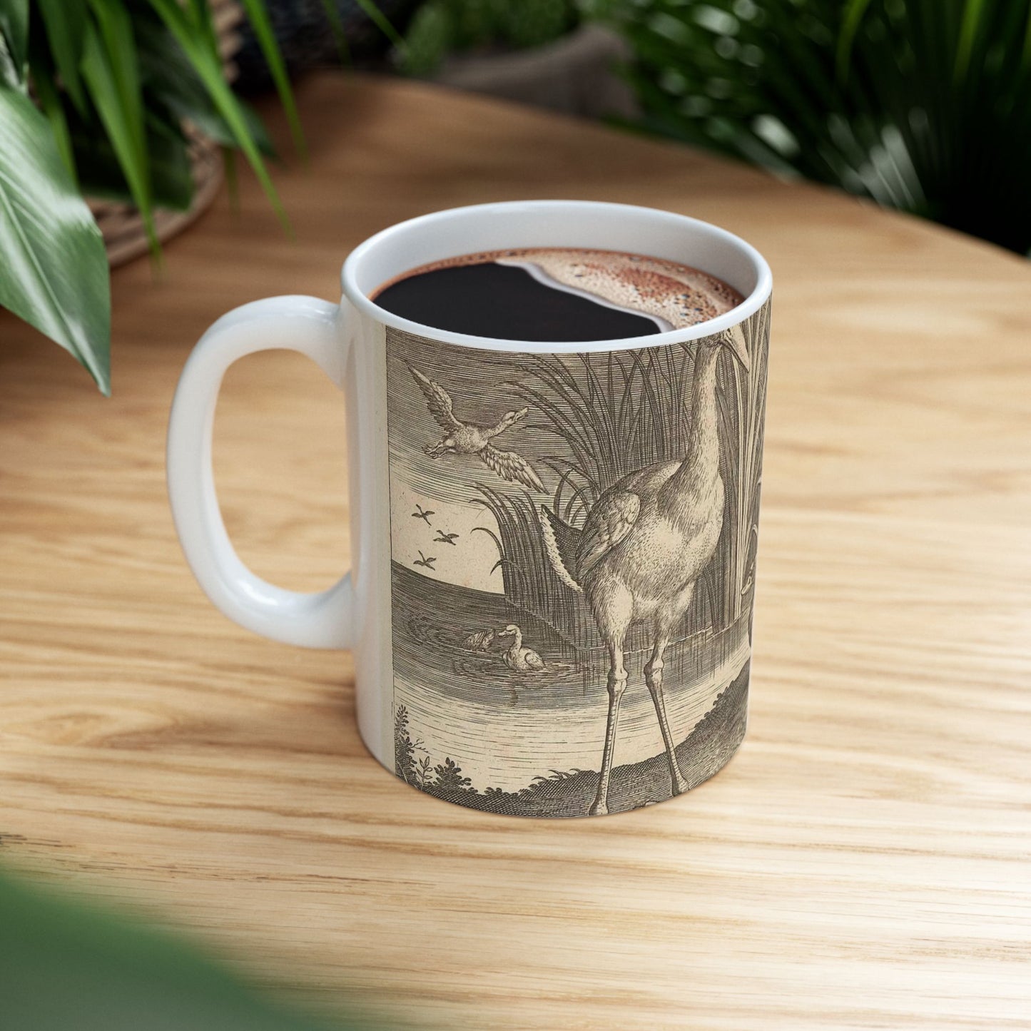 Adriaen Collaert - Enkele watervogels aan een oever Beautiful Novelty Ceramic Coffee Mug 11oz