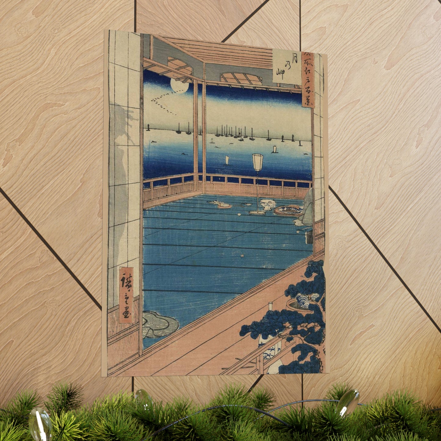 Tsuki no misaki, Andō Hiroshige - Ukiyo e print High Quality Matte Wall Art Poster for Home, Office, Classroom