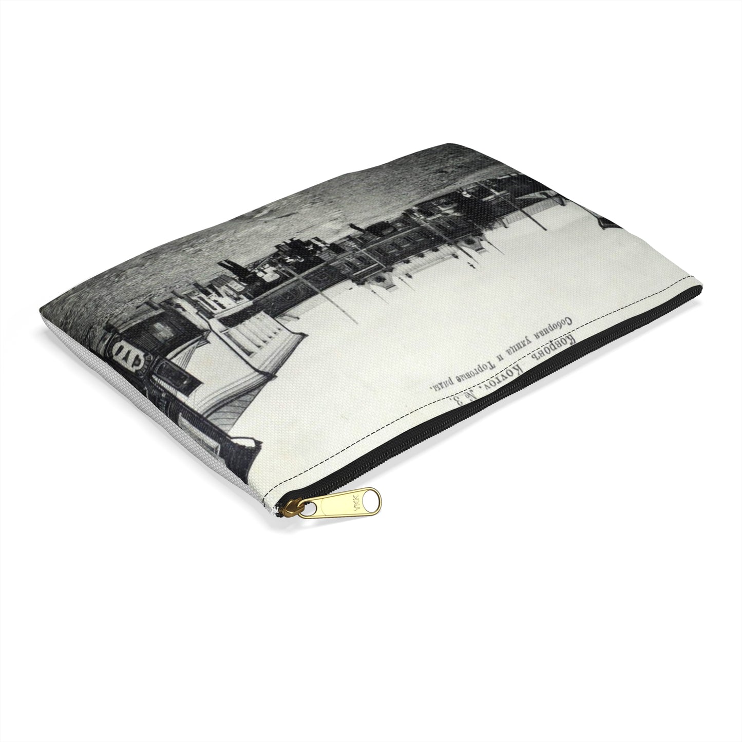 Cathedral street and shopping arcade. Kovrov, Vladimir Gubernia, Russia Large Organizer Pouch with Black Zipper