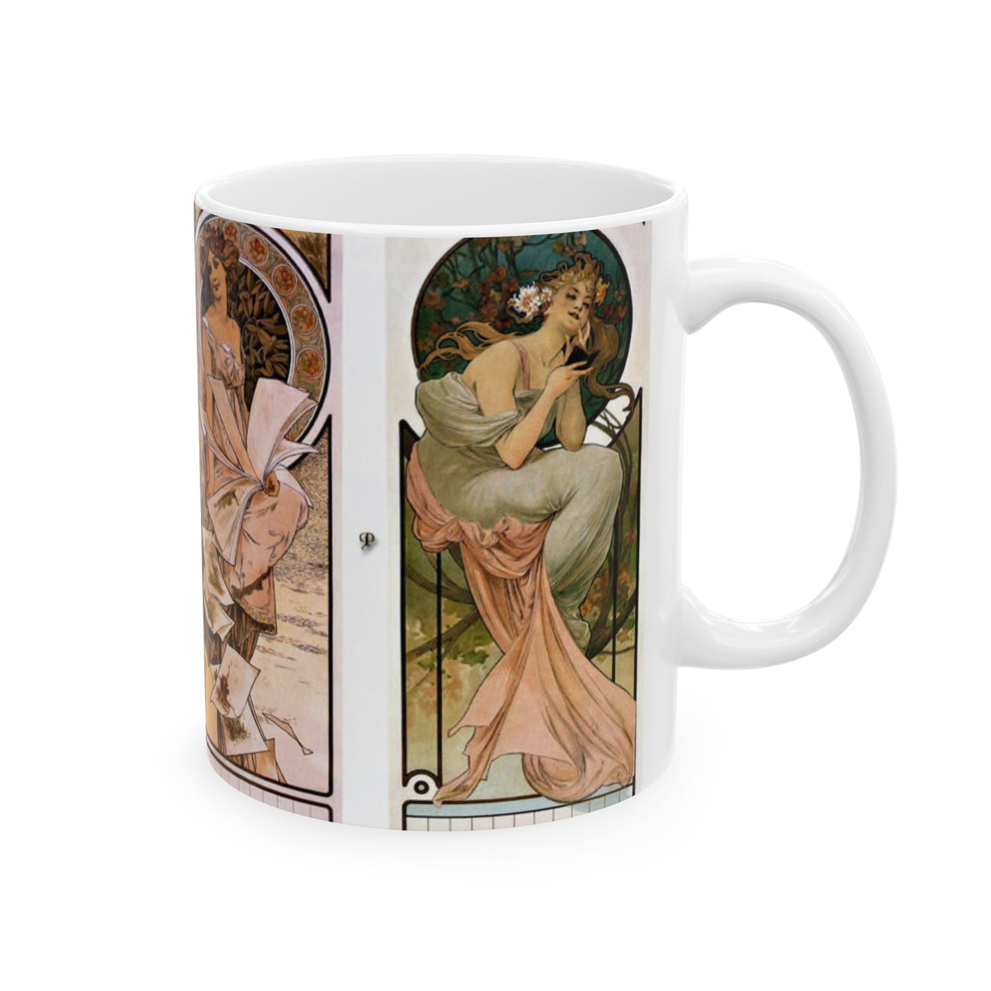 Alfonse Mucha Artworks - Drawing. Public domain image. Beautiful Novelty Ceramic Coffee Mug 11oz