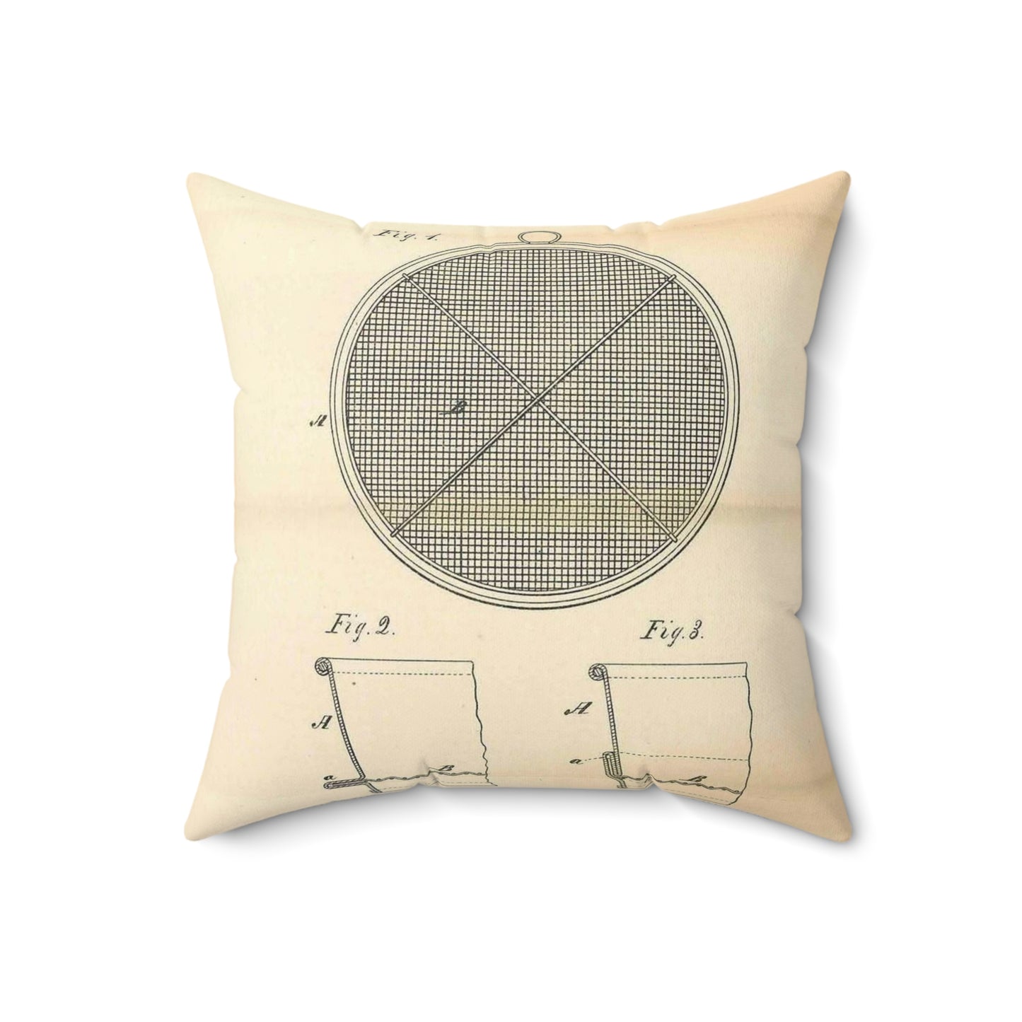 Patent Case File No. 145,924, Improvement in Sieves, Inventor- George Wright. - DPLA - a7a17ded40bdce4ed8e081156174bb00 (page 16) Decorative Accent Square Pillow