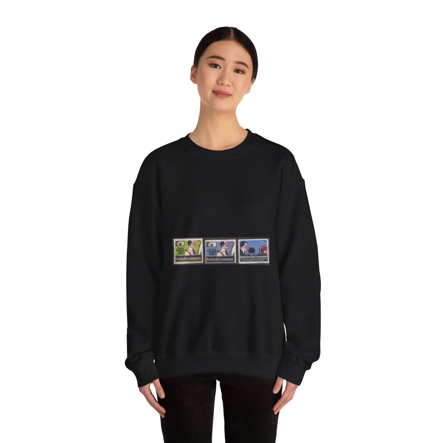 Leon Amar - Deutsche Hut Compagnie Black Heavy Blend Adult Crew Neck SweatShirt