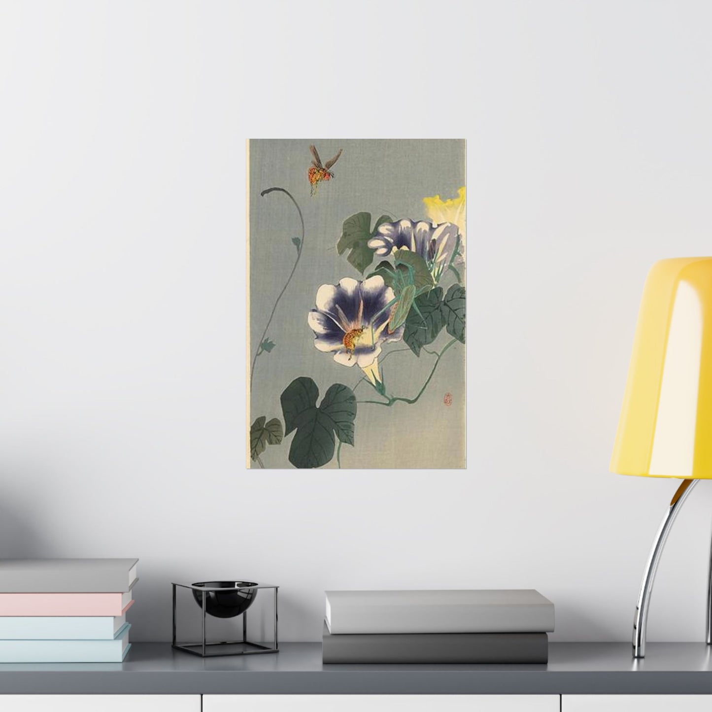 Koson - wasps-and-praying-mantis, Ohara Koson High Quality Matte Wall Art Poster for Home, Office, Classroom