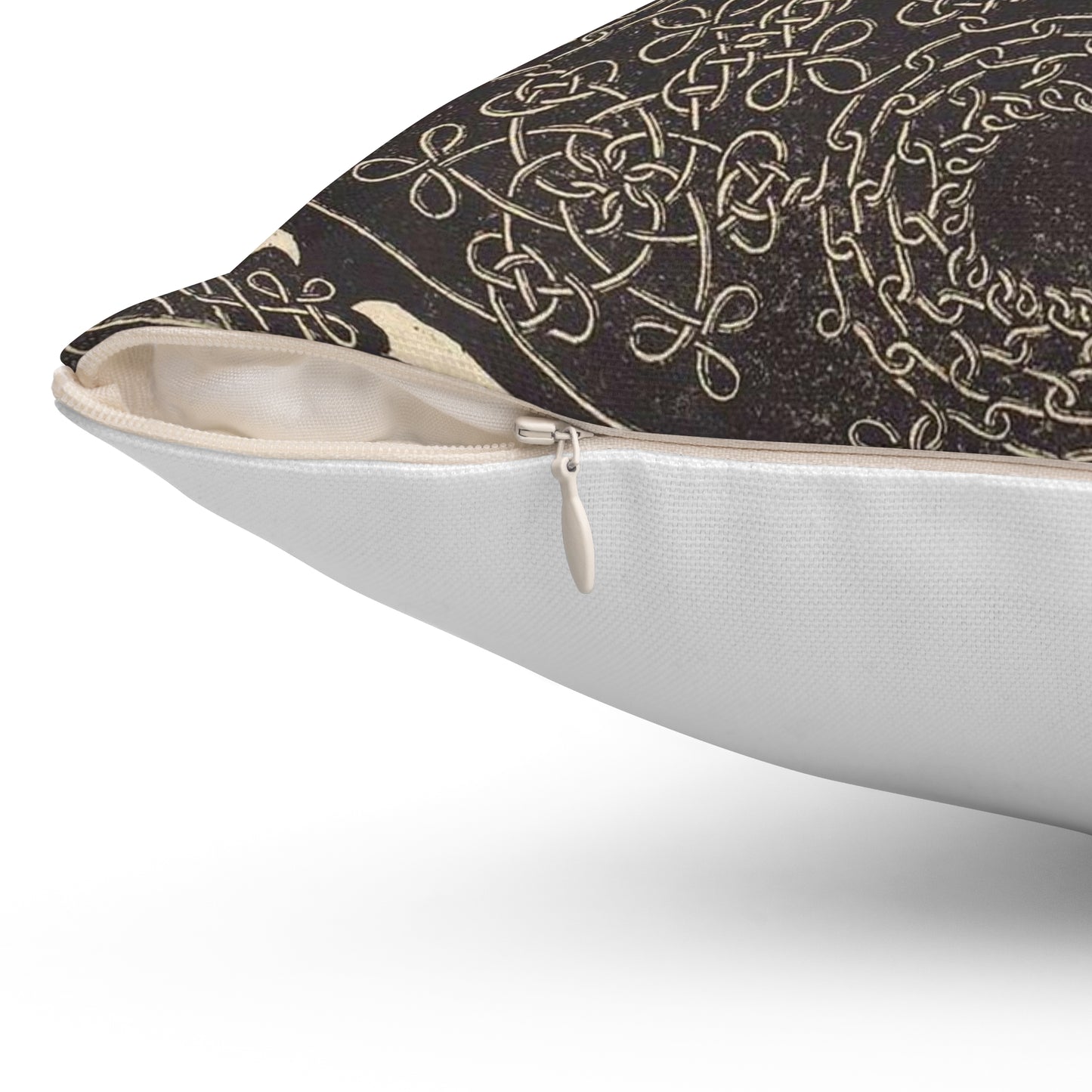 The Fourth Knot (combining seven circular groups of knots with black centers) Decorative Accent Square Pillow