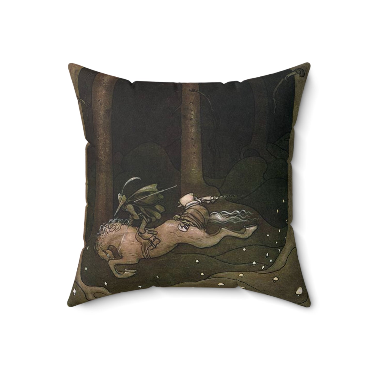 Trollritten 2 by John Bauer 1910 Decorative Accent Square Pillow