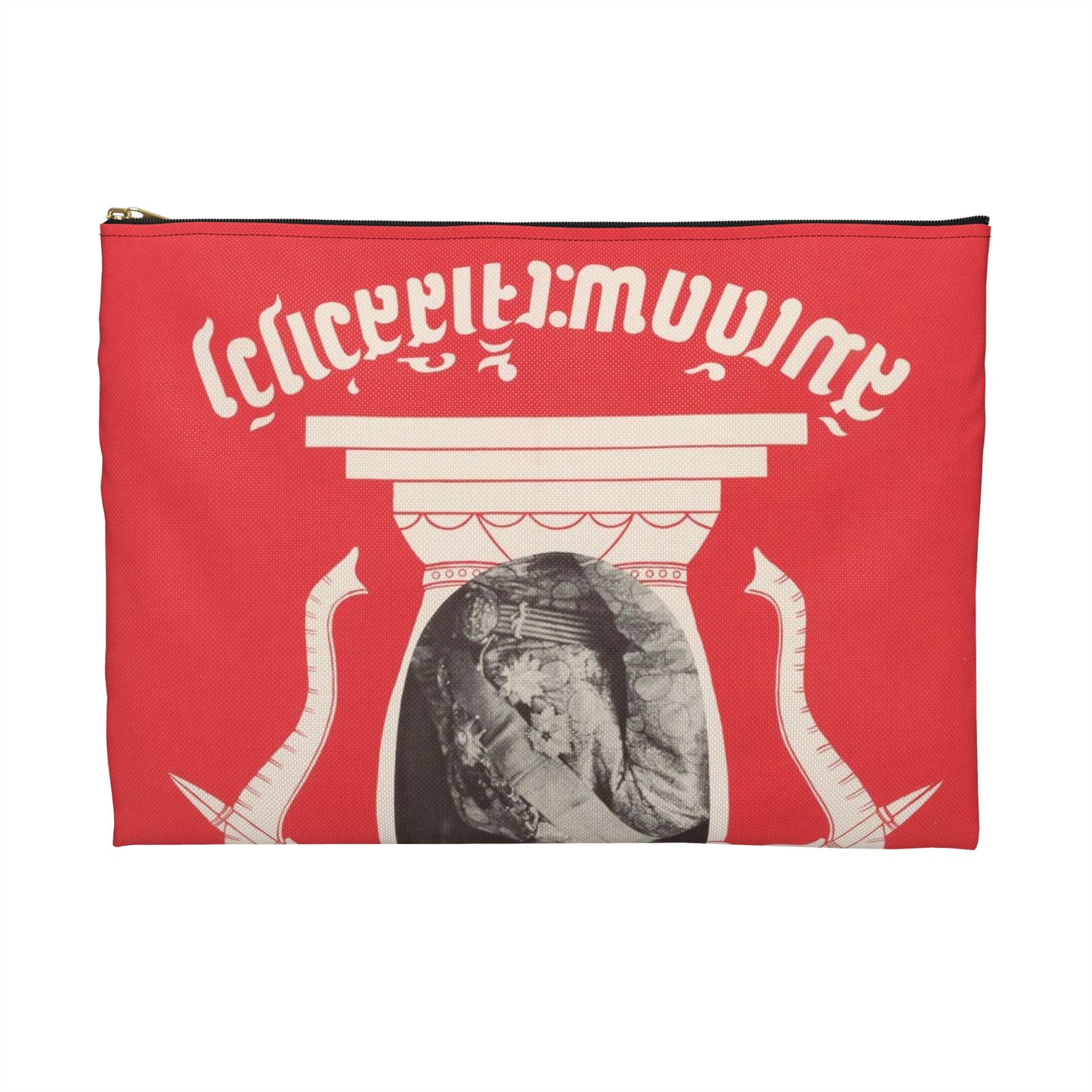 Laotian Symbol, United States information service propaganda Large Organizer Pouch with Black Zipper