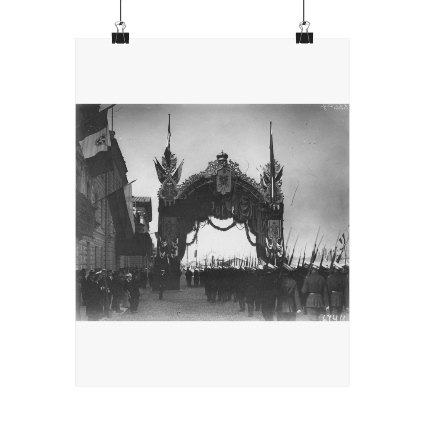 Triumphal gate built for a Visit of the Italian King Victor Emmanuel III to Russia, 1902. High Quality Matte Wall Art Poster for Home, Office, Classroom