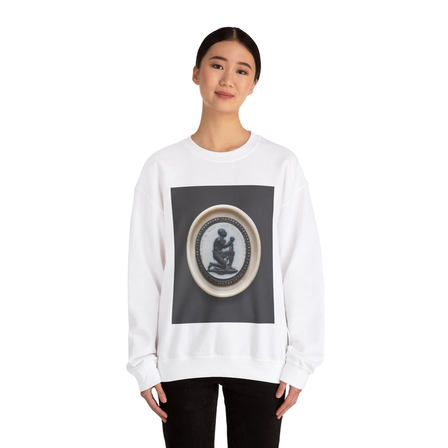 Anti-Slavery Medallion, Wedgwood porcelain manufactory, England White Heavy Blend Adult Crew Neck SweatShirt