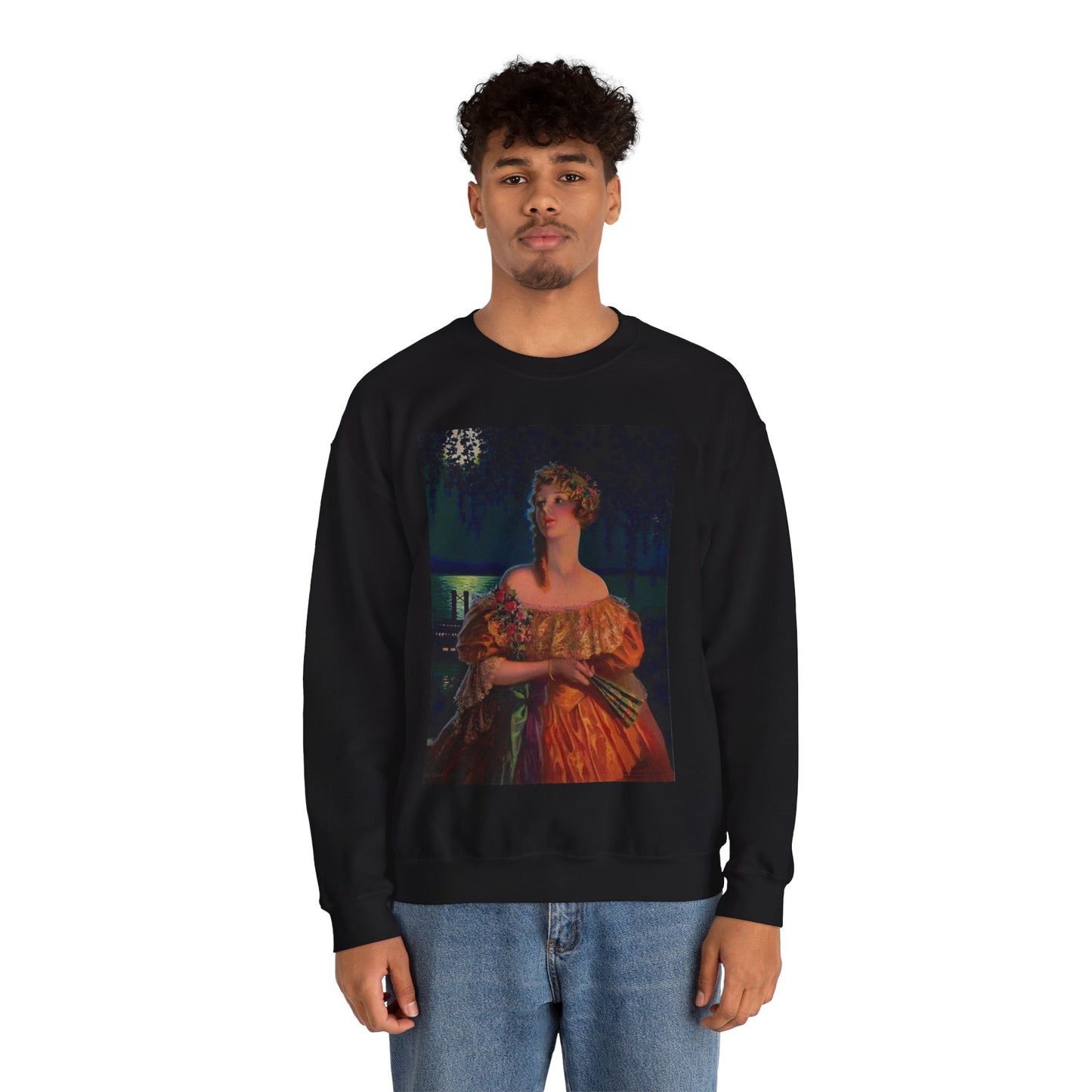 "Dixie", print of painting by Edward Mason Eggleston, 1929 Black Heavy Blend Adult Crew Neck SweatShirt