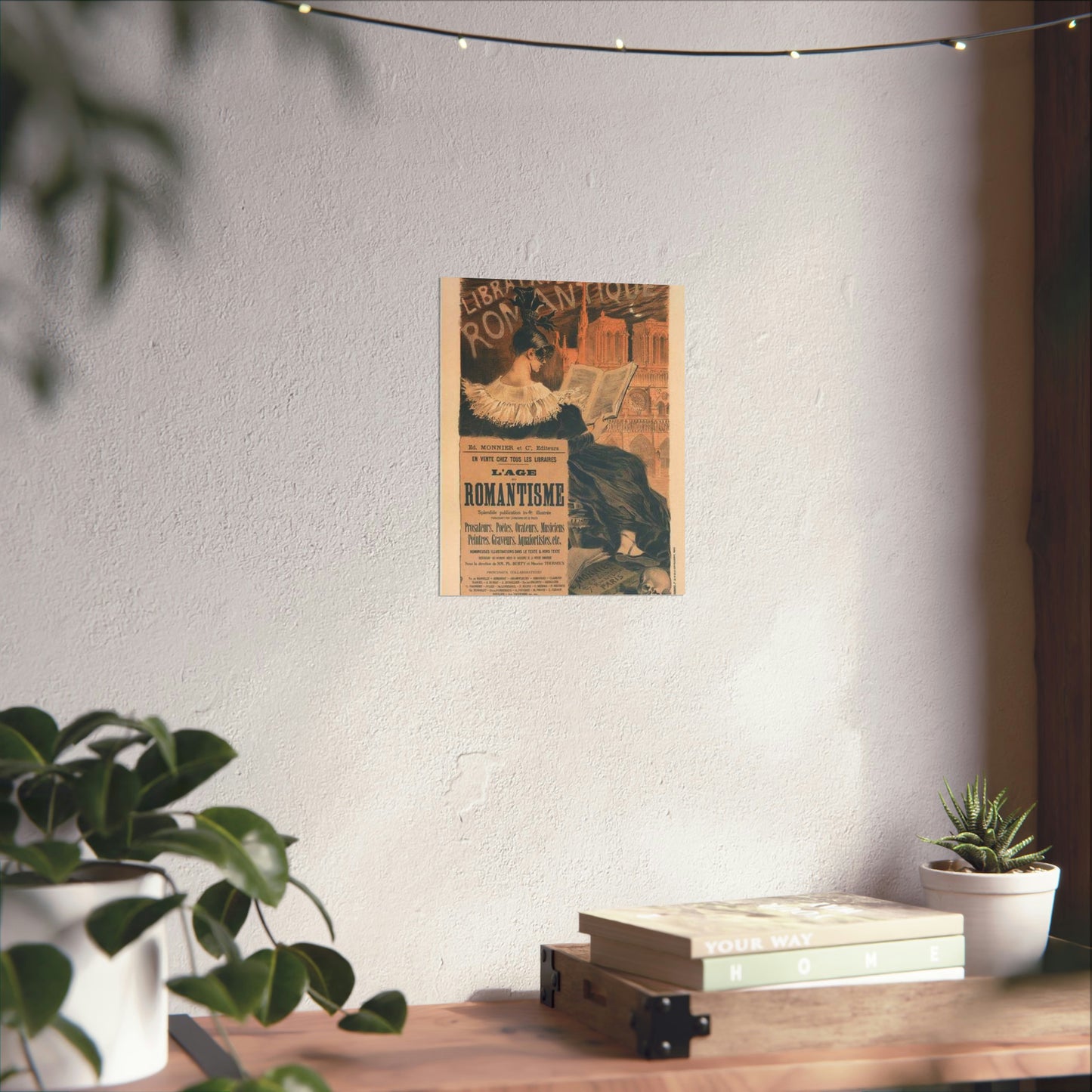 Affiche pour la "Librairie Romantique". High Quality Matte Wall Art Poster for Home, Office, Classroom