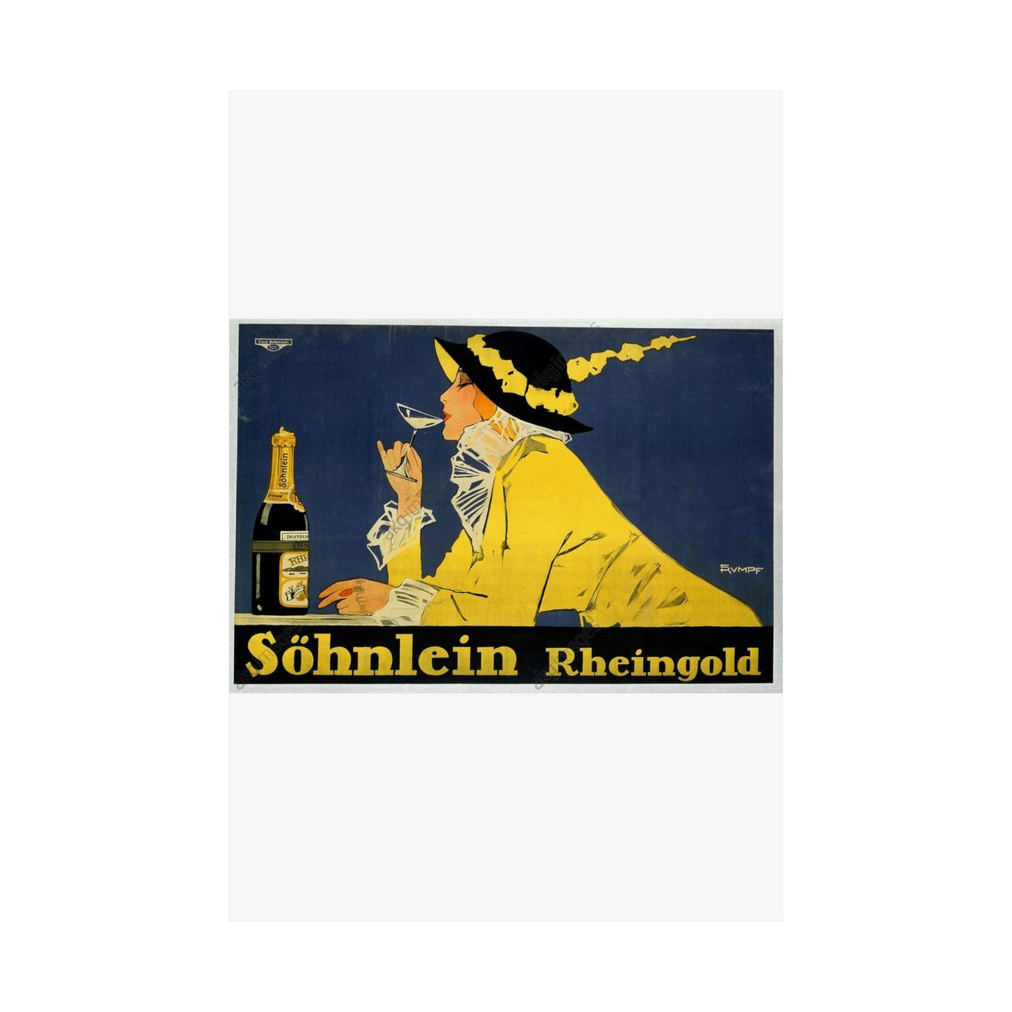 Fritz Rumpf (1888-1949) - Söhnlein Rheingold, c. 1910 High Quality Matte Wall Art Poster for Home, Office, Classroom