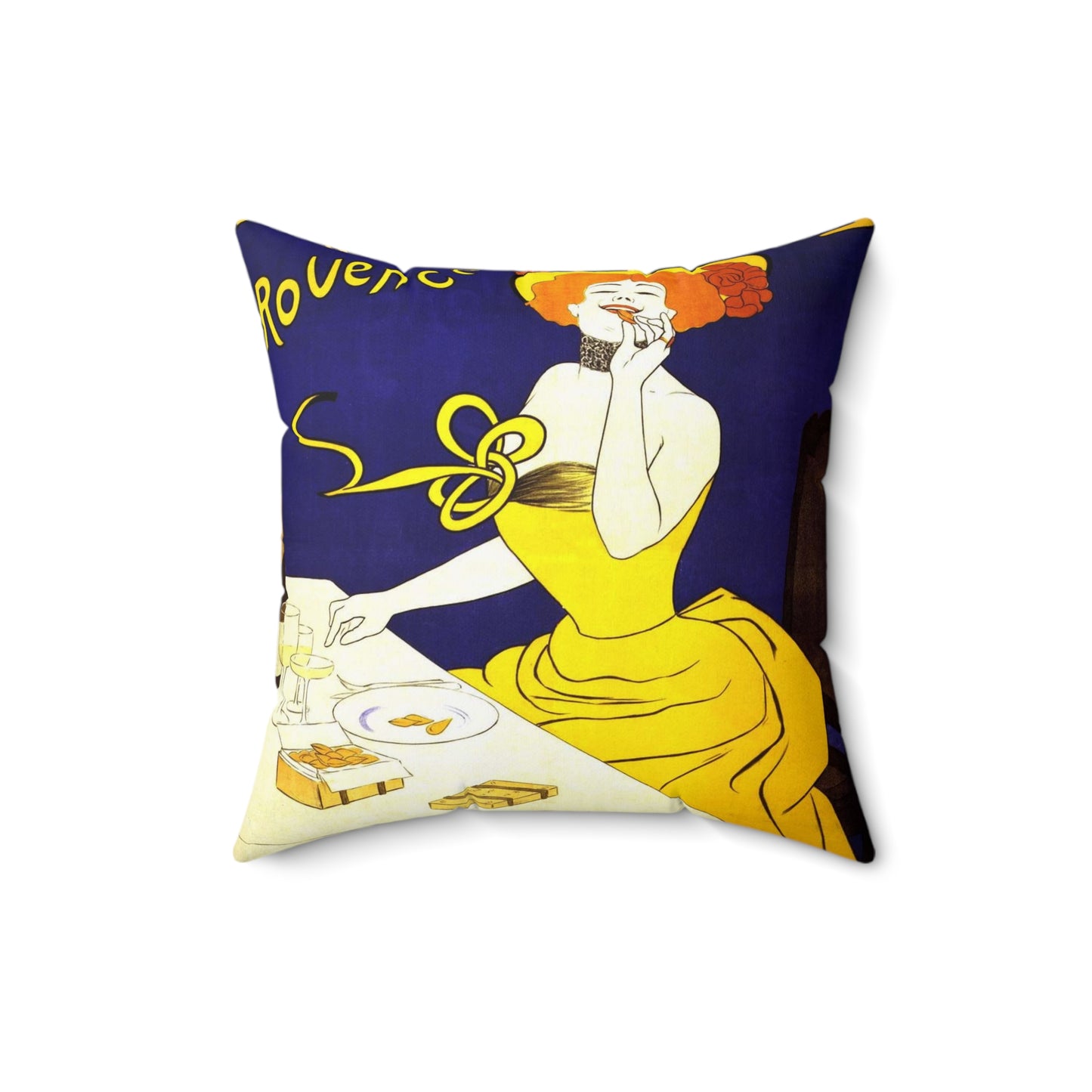 Amandines de Provence, poster by Leonetto Cappiello, 1900 Decorative Accent Square Pillow