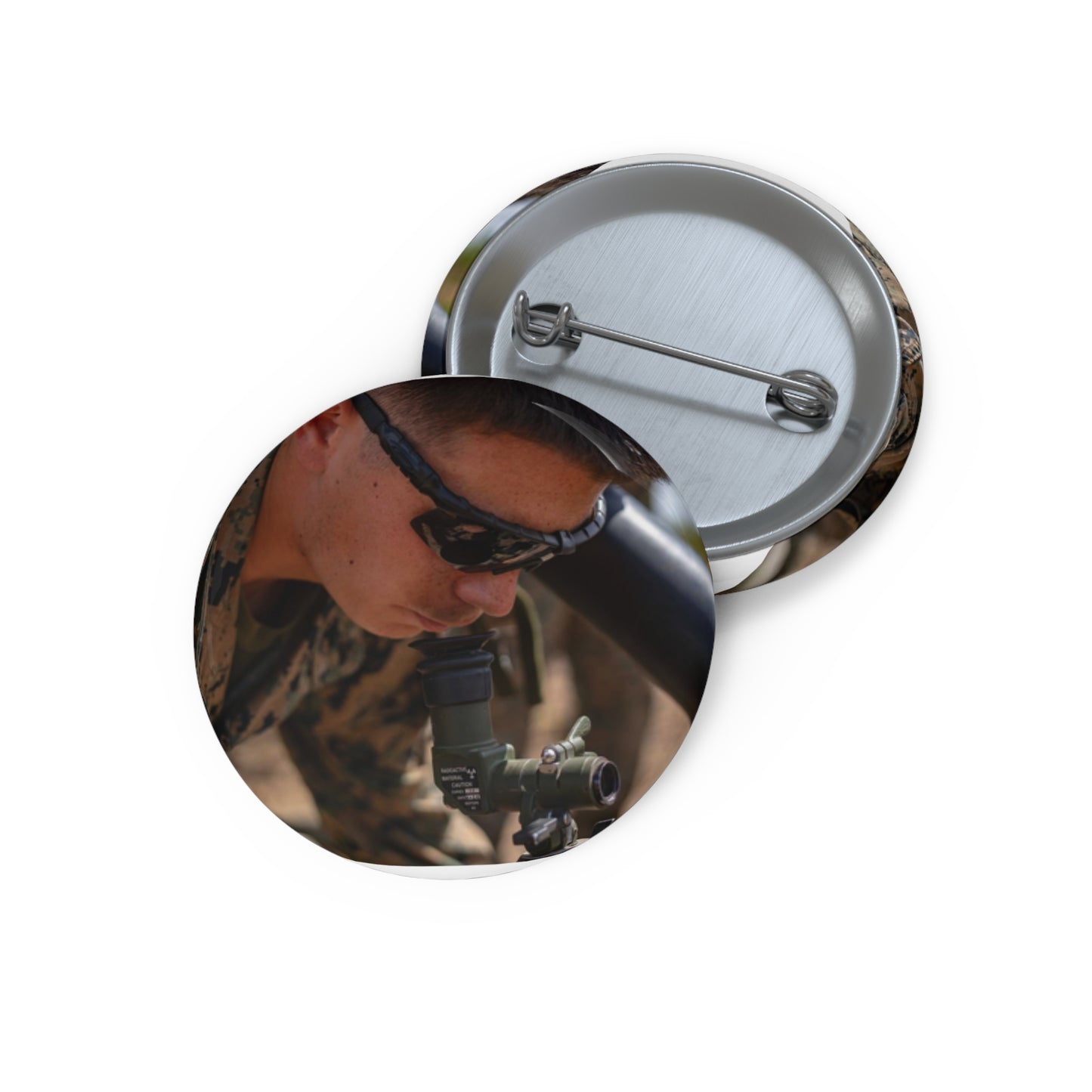 U.S. Marine Corps Lance Cpl. Dillen Griffin with Ground Pin Buttons with Crisp Design