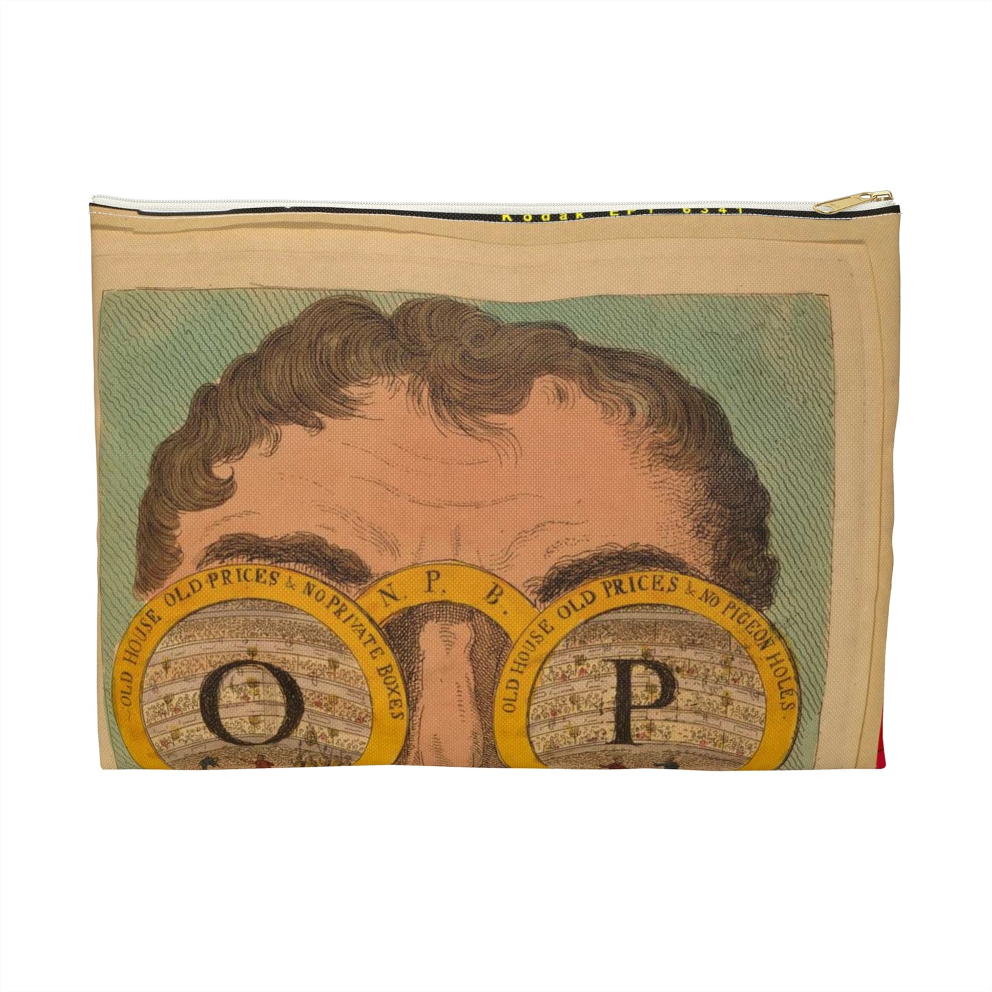 The OP spectacles / Cruikshank del., British Cartoon Print Large Organizer Pouch with Black Zipper