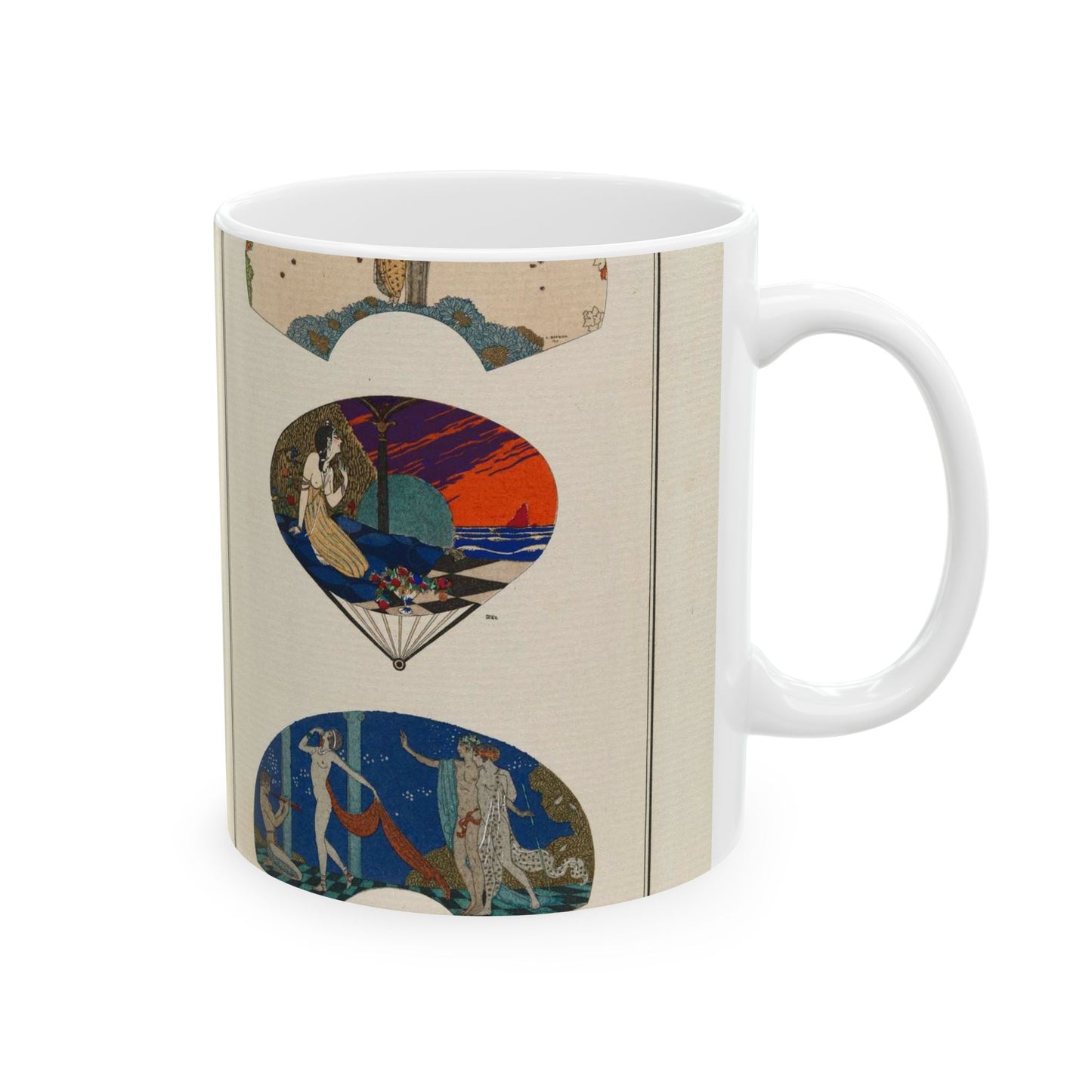 Fans by Paquin (Eventails de Paquin d'apres G. Barbier et Paul Iribe) (CBL WEp 0833) Beautiful Novelty Ceramic Coffee Mug 11oz