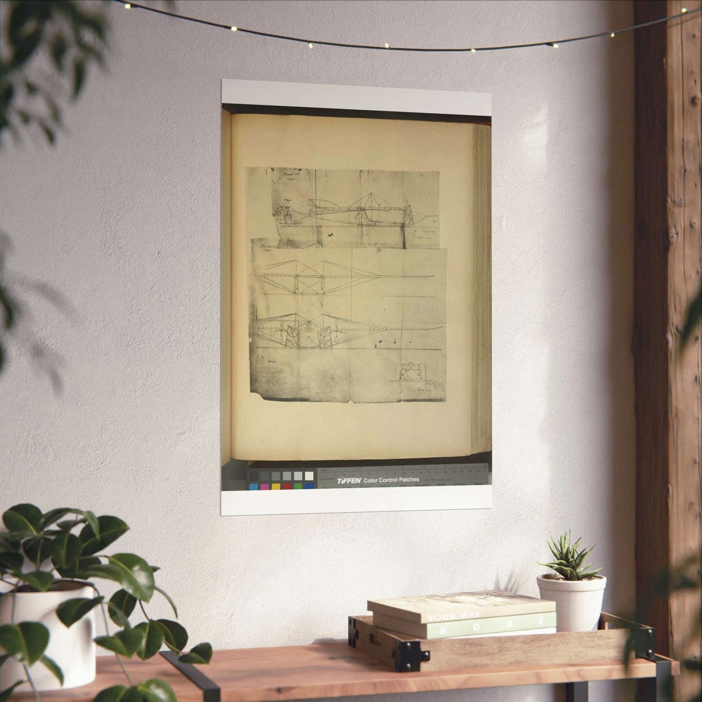 Patent drawing - Planche I et II du brevet n° 111.574 pris en France le 16 février 1876, par Penaud et Gauchot, pour «Un aéro-plane ou appareil aérien volant». Public domain  image High Quality Matte Wall Art Poster for Home, Office, Classroom