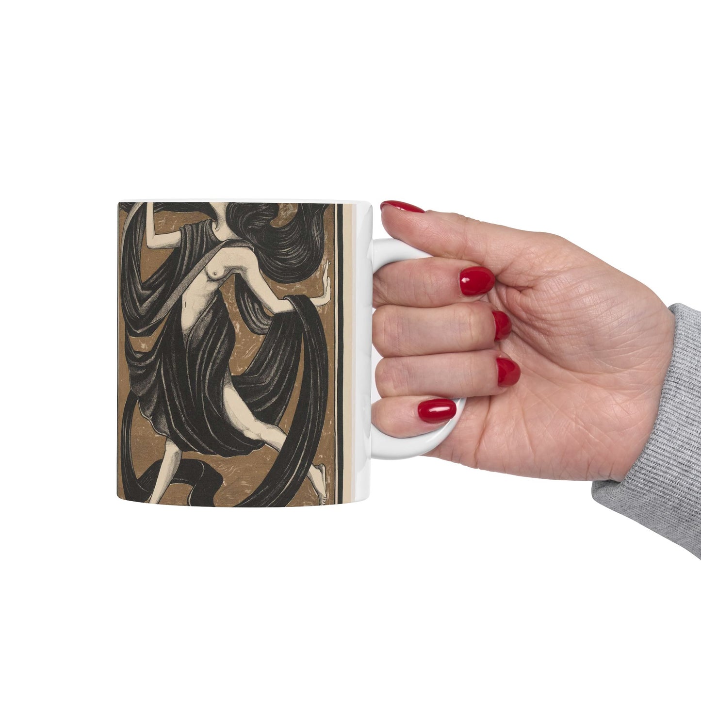 Danseres met draperieën - Drawing. Public domain image. Beautiful Novelty Ceramic Coffee Mug 11oz