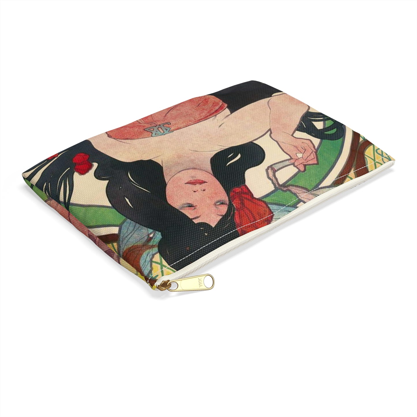 Alphonse Mucha - Job - Google Art Project Large Organizer Pouch with Black Zipper