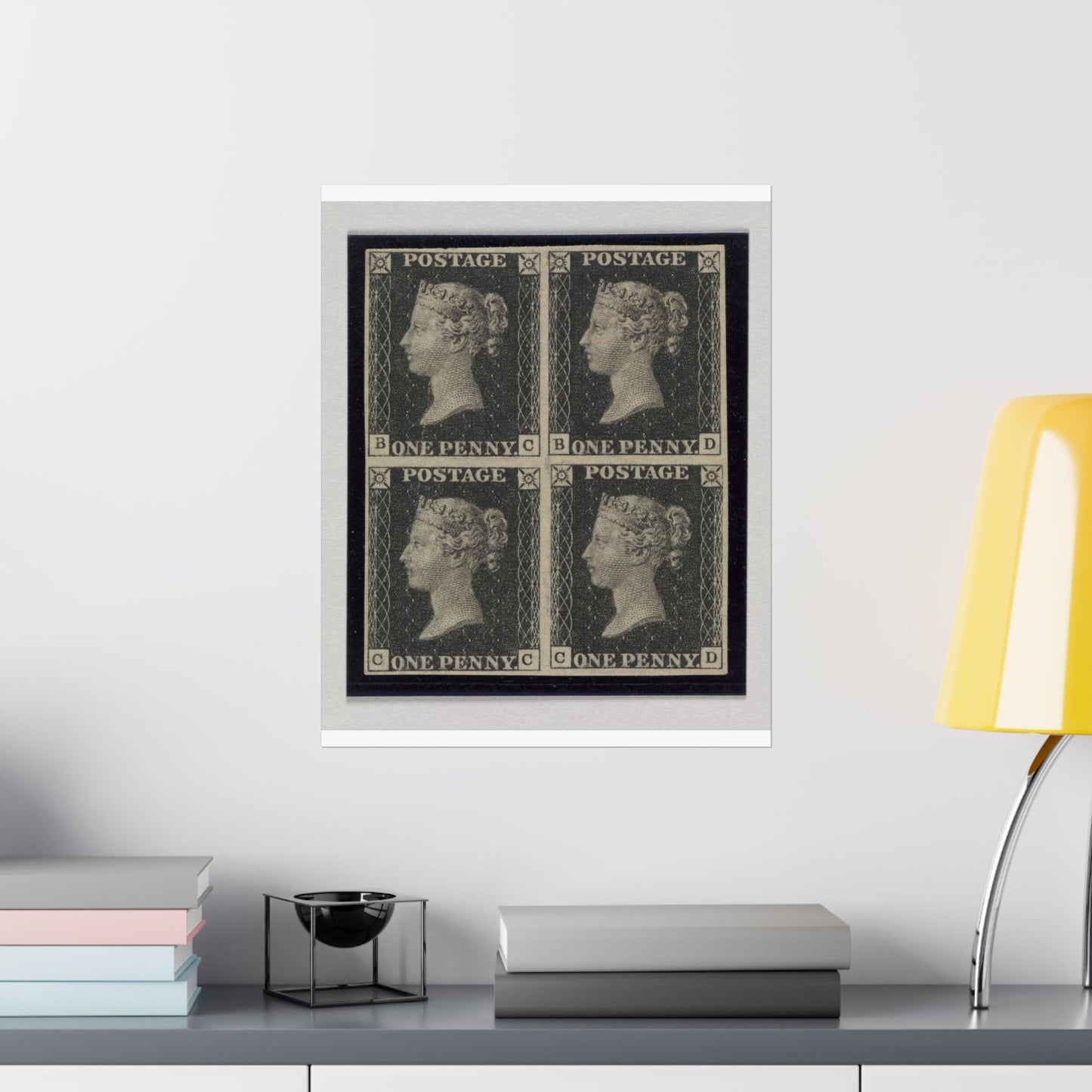 "Penny Black" postage stamps - postal stamp High Quality Matte Wall Art Poster for Home, Office, Classroom