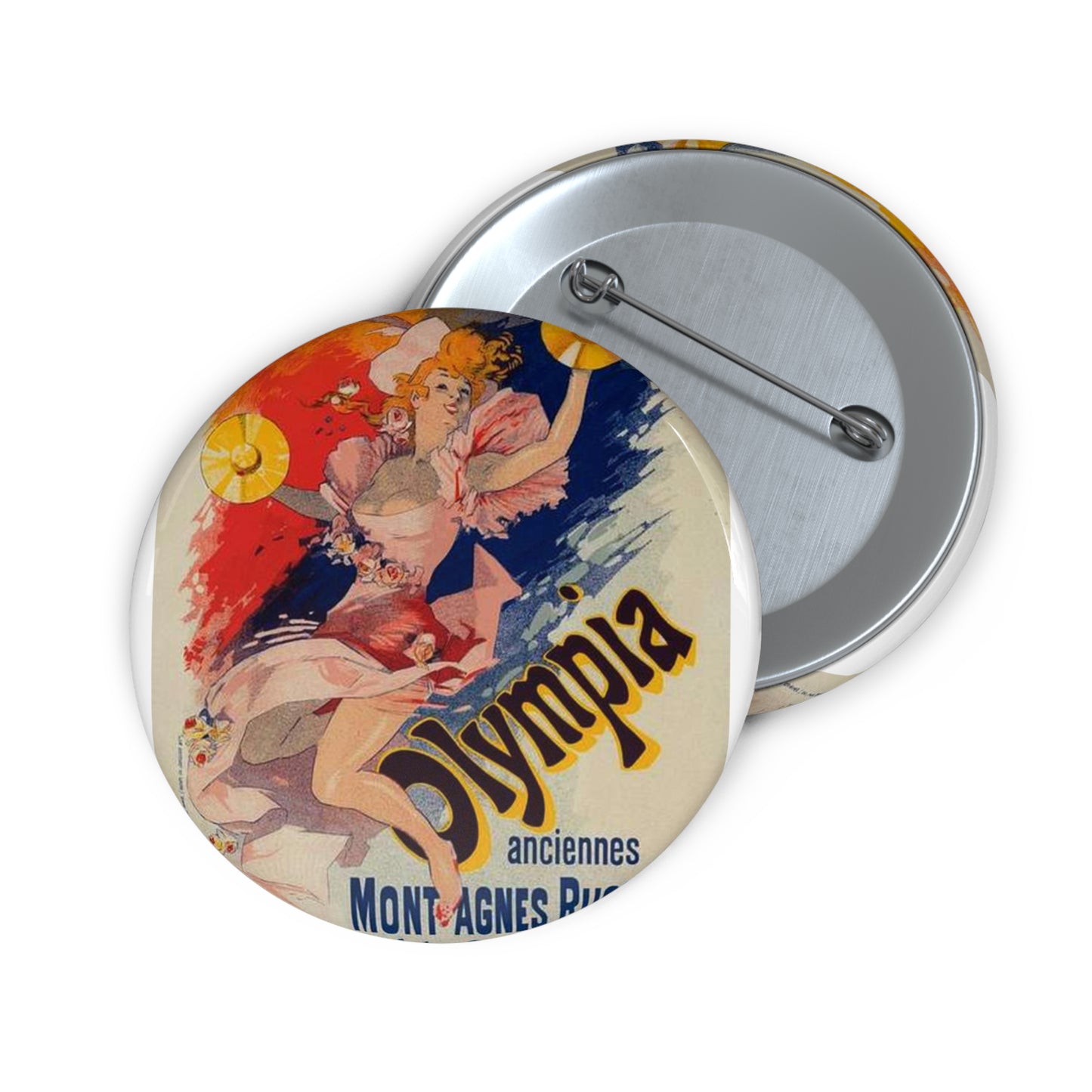 Affiche pour "Olympia". - Art nouveau public domain poster Pin Buttons with Crisp Design