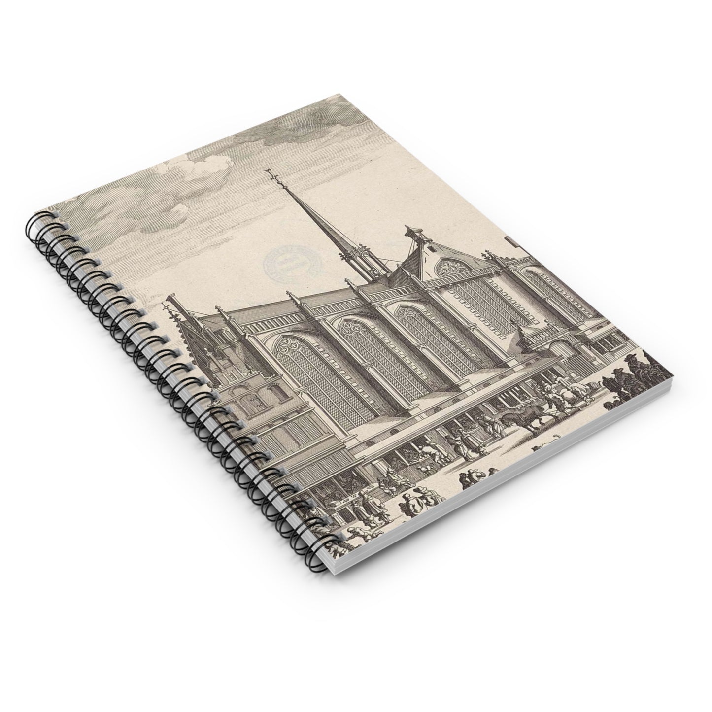 Gezicht op de Heilige Stede (Nieuwezijds Kapel) te Amsterdam Spiral Bound Ruled Notebook with Printed Cover