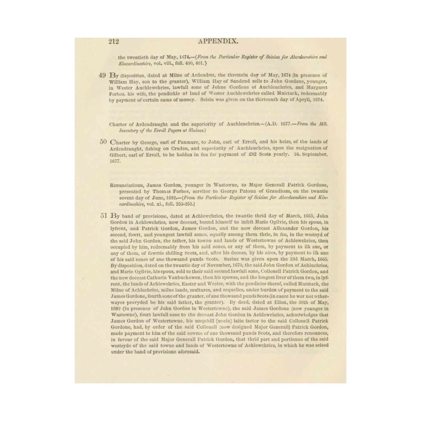 212 APPENDIX.   the twentieth day of May, 1674. — {From the Particular Register of Seisins for Aberdeenshire and  Kincardineshire High Quality Matte Wall Art Poster for Home, Office, Classroom