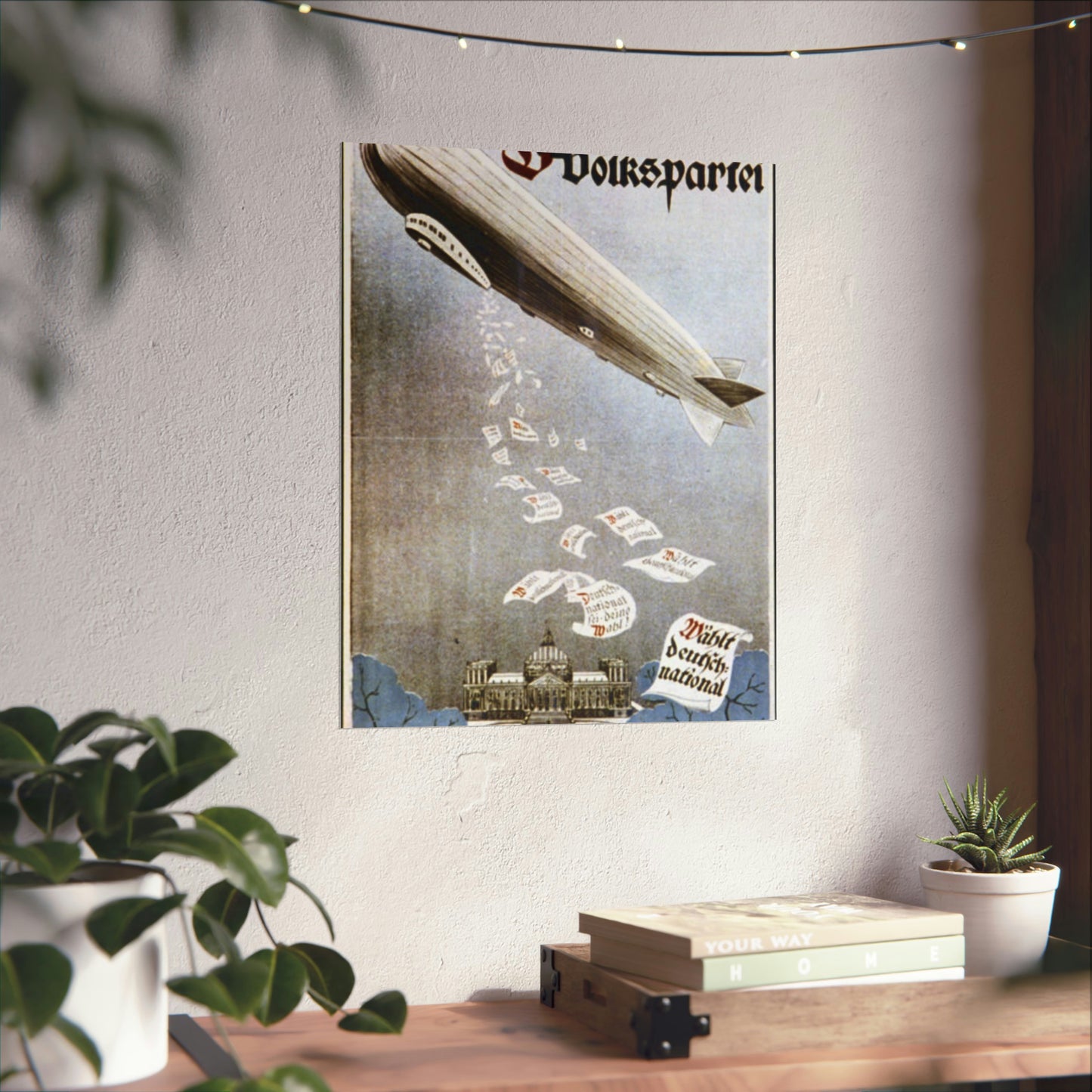 german election poster. oct 1924 -  Deutsche Zeppelin Reederei Company High Quality Matte Wall Art Poster for Home, Office, Classroom