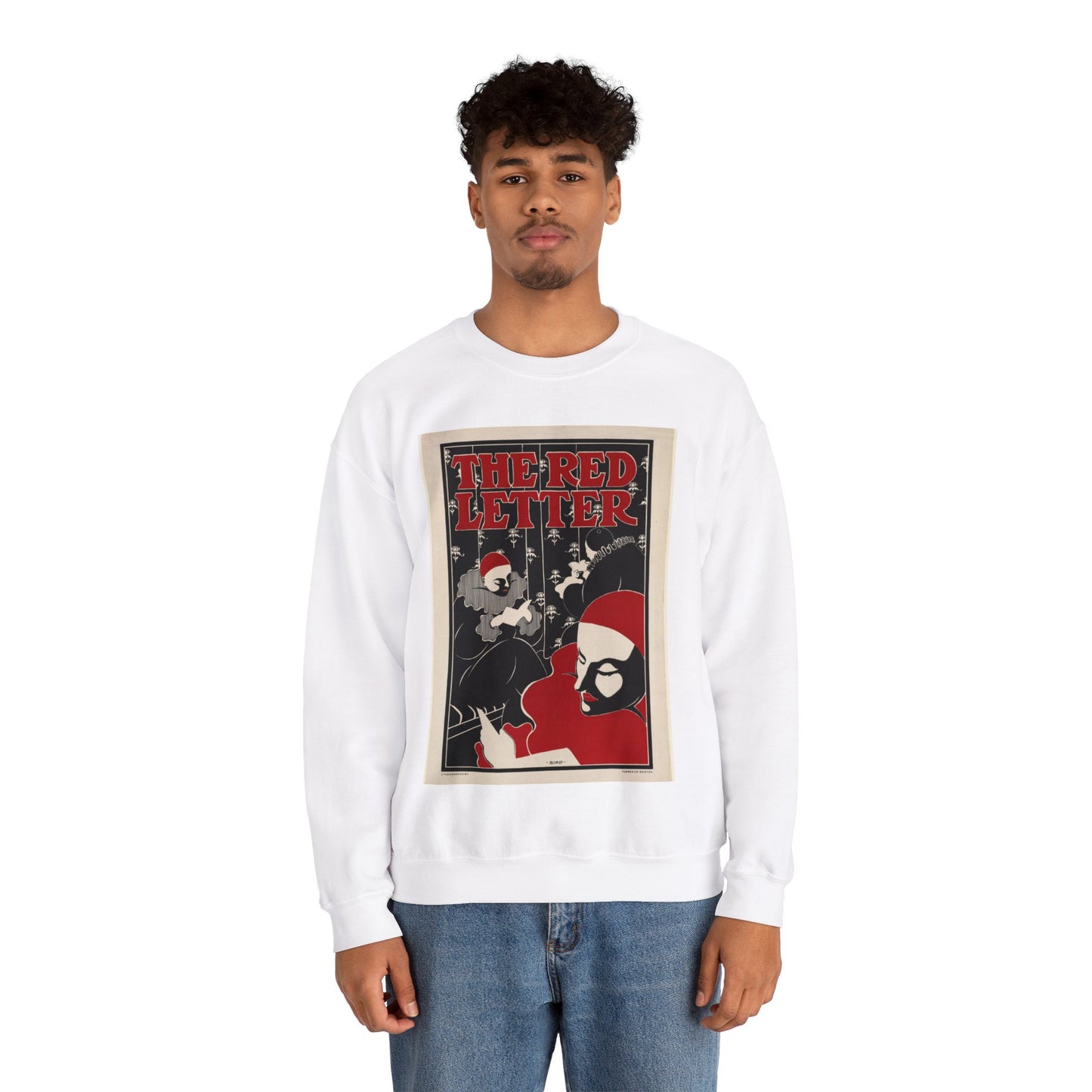 The red letter, Art Nouveau poster White Heavy Blend Adult Crew Neck SweatShirt