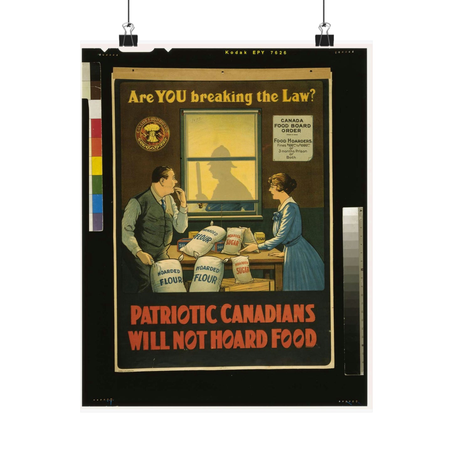 Are you breaking the law? Patriotic Canadians will not hoard food High Quality Matte Wall Art Poster for Home, Office, Classroom