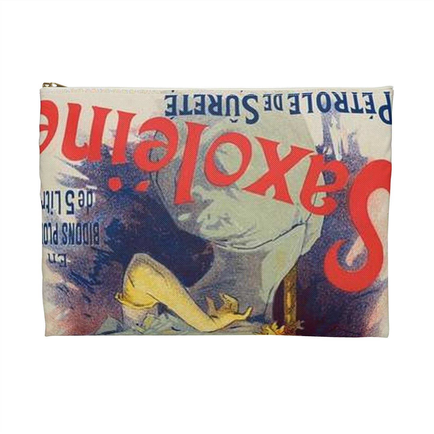 Affiche pour la "Saxoléine". - Art nouveau public domain poster Large Organizer Pouch with Black Zipper