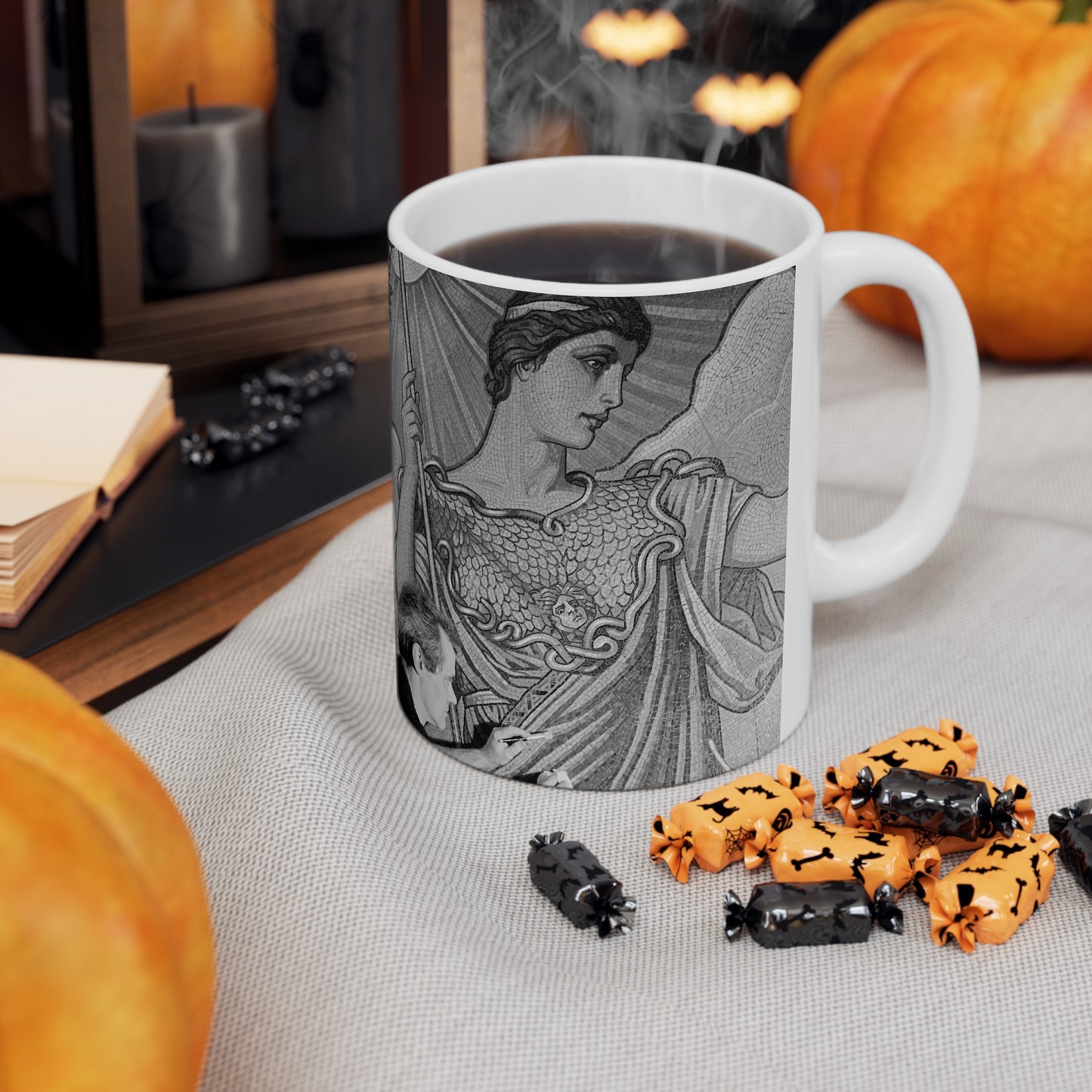 Cleaning the Minerva figure at the Library of Congress's Thomas Jefferson Building, Washington, D.C. Beautiful Novelty Ceramic Coffee Mug 11oz