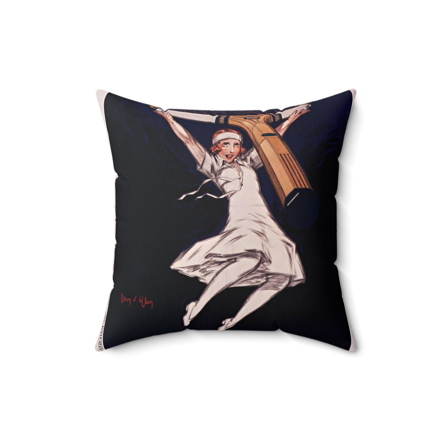 Dunlop, la balle des champions - Art Deco public domain image Decorative Accent Square Pillow