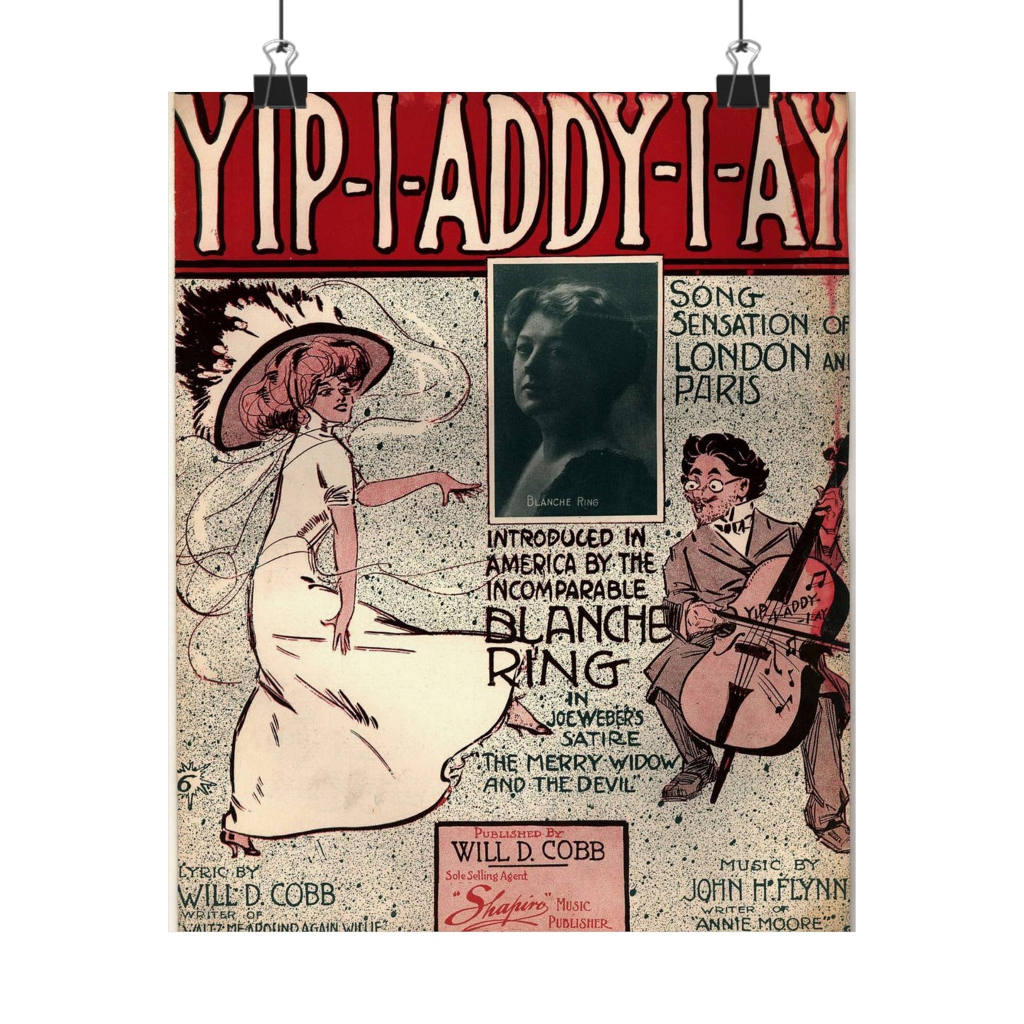 Yip I addy I ay! - Public domain American sheet music High Quality Matte Wall Art Poster for Home, Office, Classroom