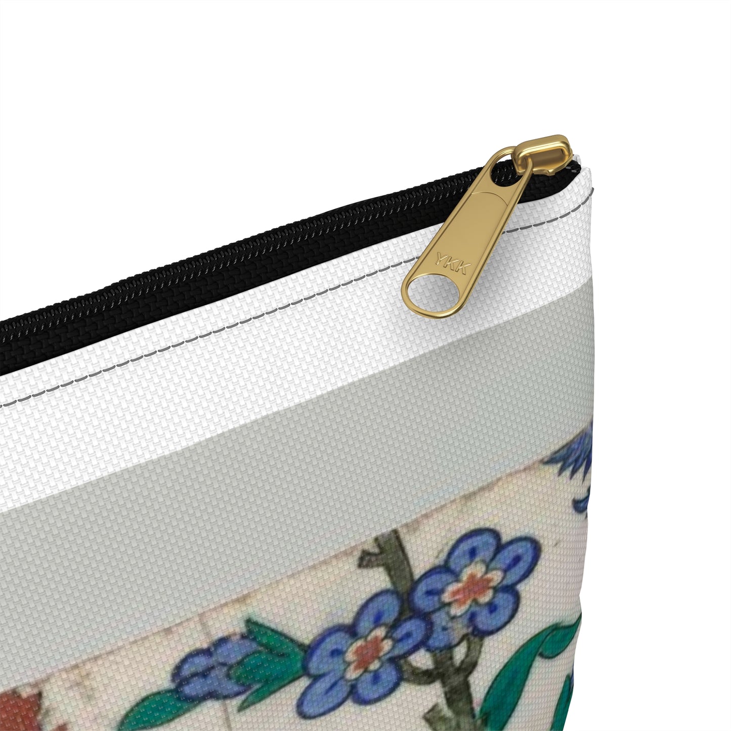 Tegeltableau van vier met een samenhangend patroon van palmetten, bladvormen en bloemen versierde tegels Large Organizer Pouch with Black Zipper