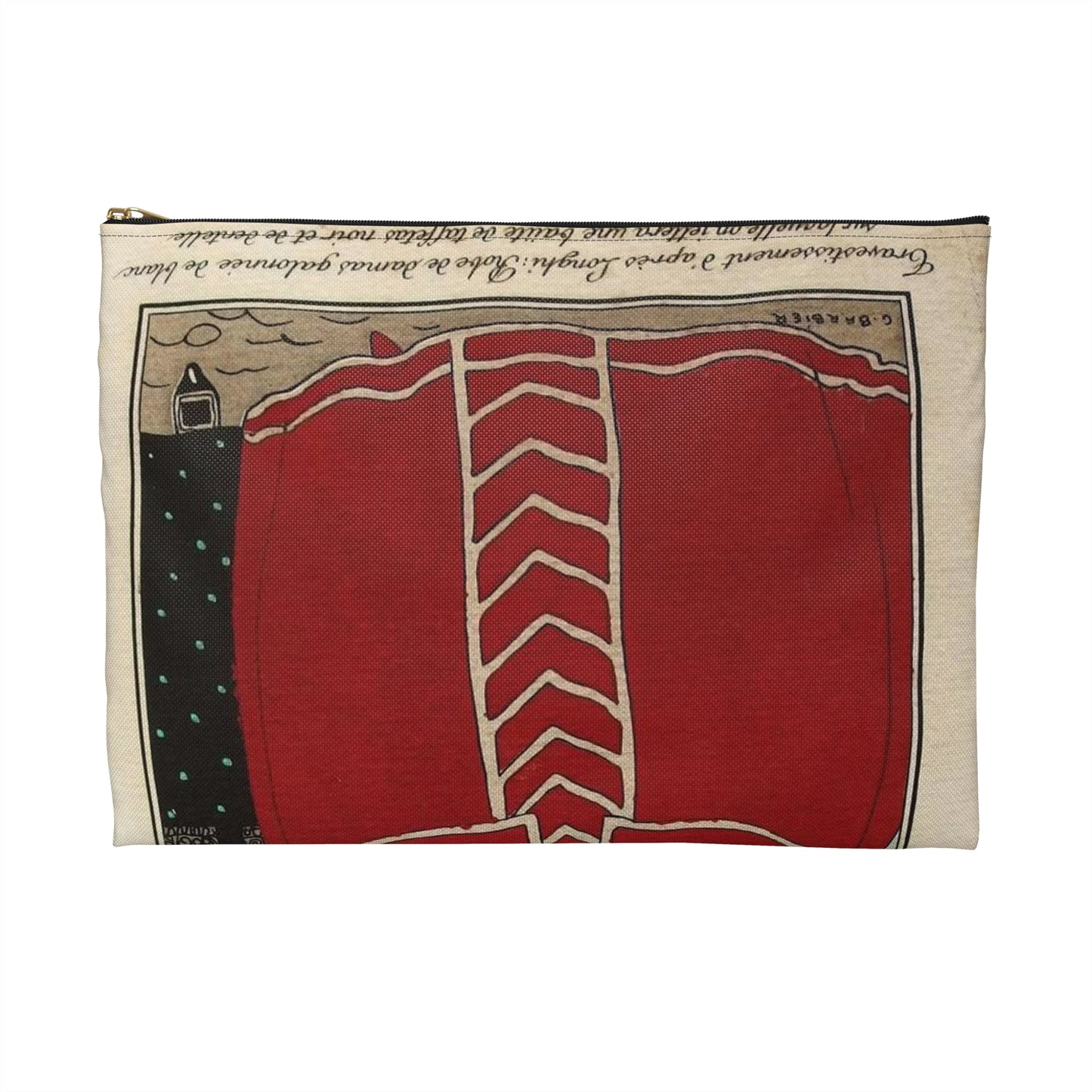 Costumes Parisiens No.56 George Barbier, 1913 Large Organizer Pouch with Black Zipper