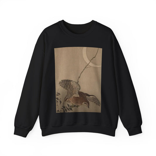 Koson Eule, Ohara Koson. 19th century Japan. Public domain image. Black Heavy Blend Adult Crew Neck SweatShirt